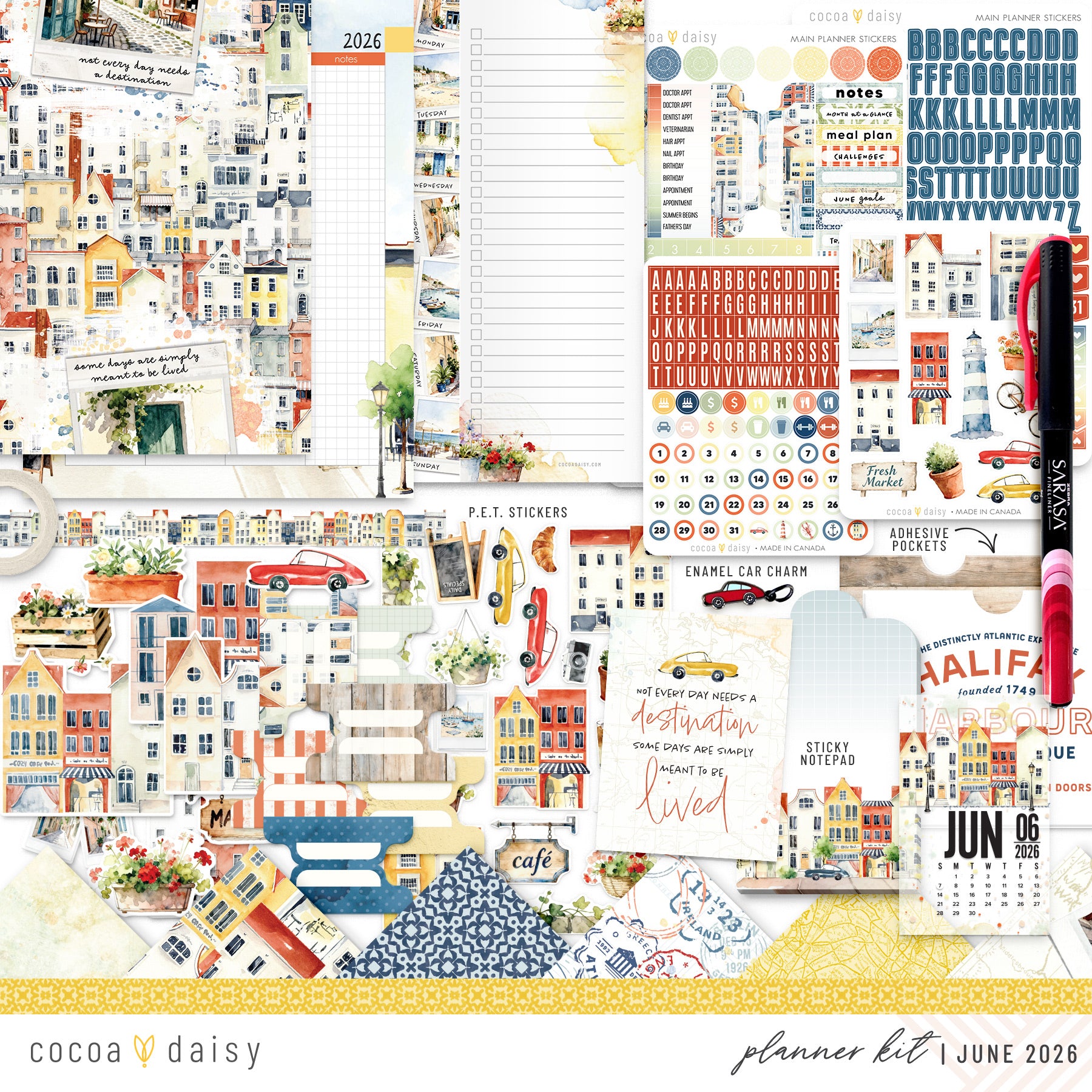 Summer Avenue Planner Kit - Choose your insert or notebook - June 2026