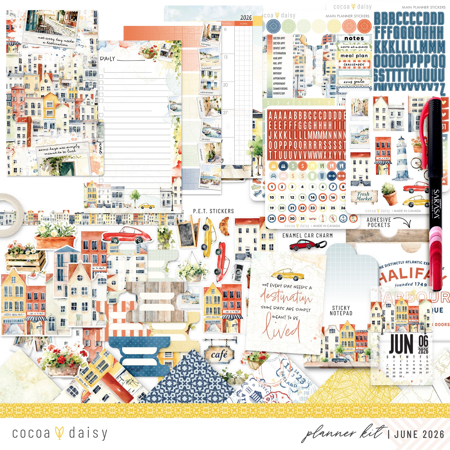 Summer Avenue Planner Kit - Choose your insert or notebook - June 2026