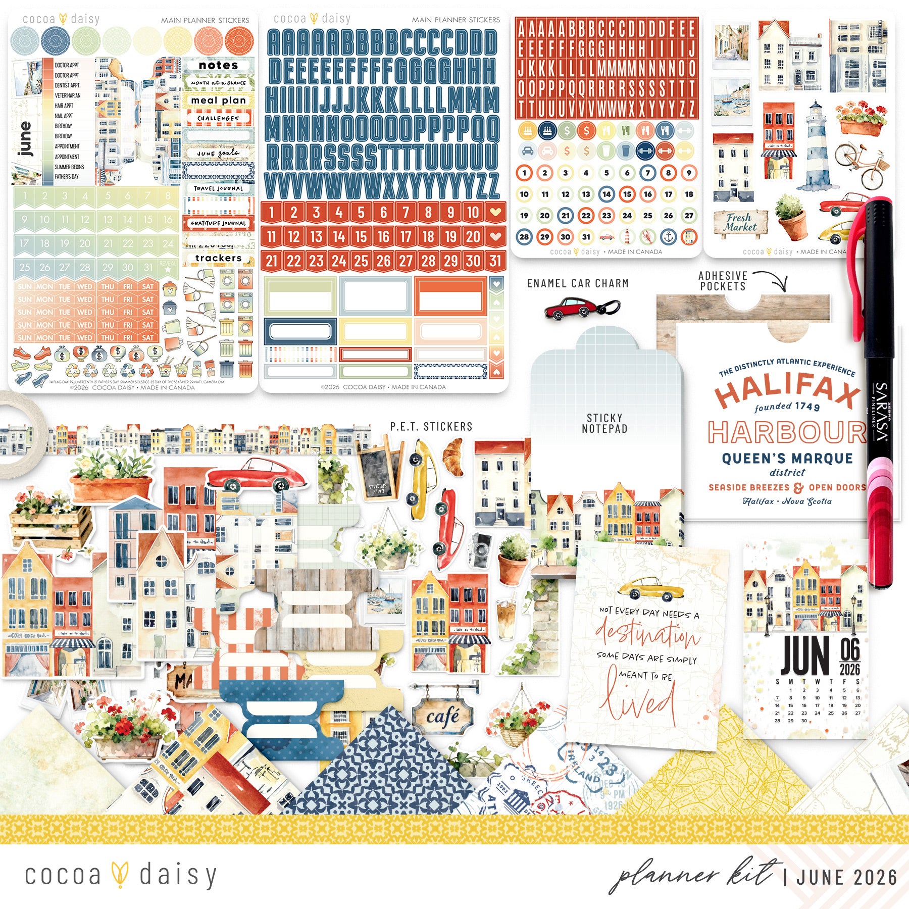 Summer Avenue Planner Kit - NO INSERTS - June 2026