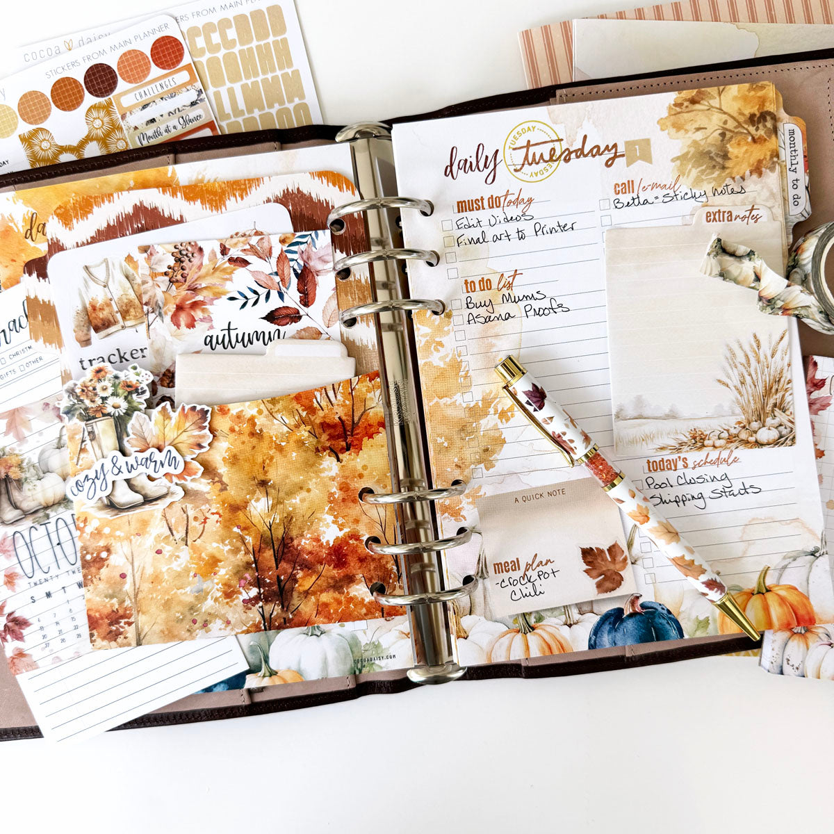 Cozy Season Planner Kit - Choose your insert or notebook October 2024