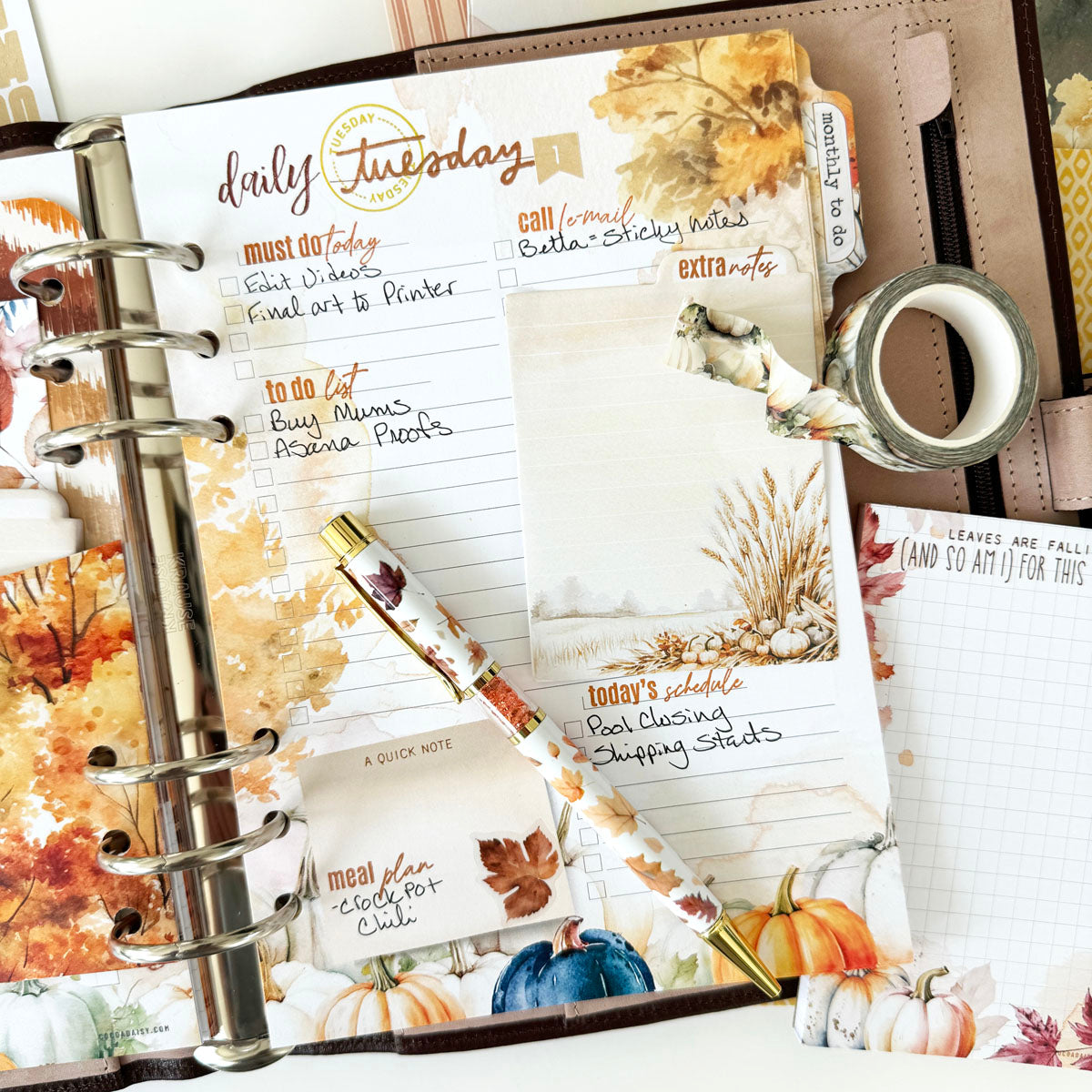 Cozy Season Planner Kit - Choose your insert or notebook October 2024