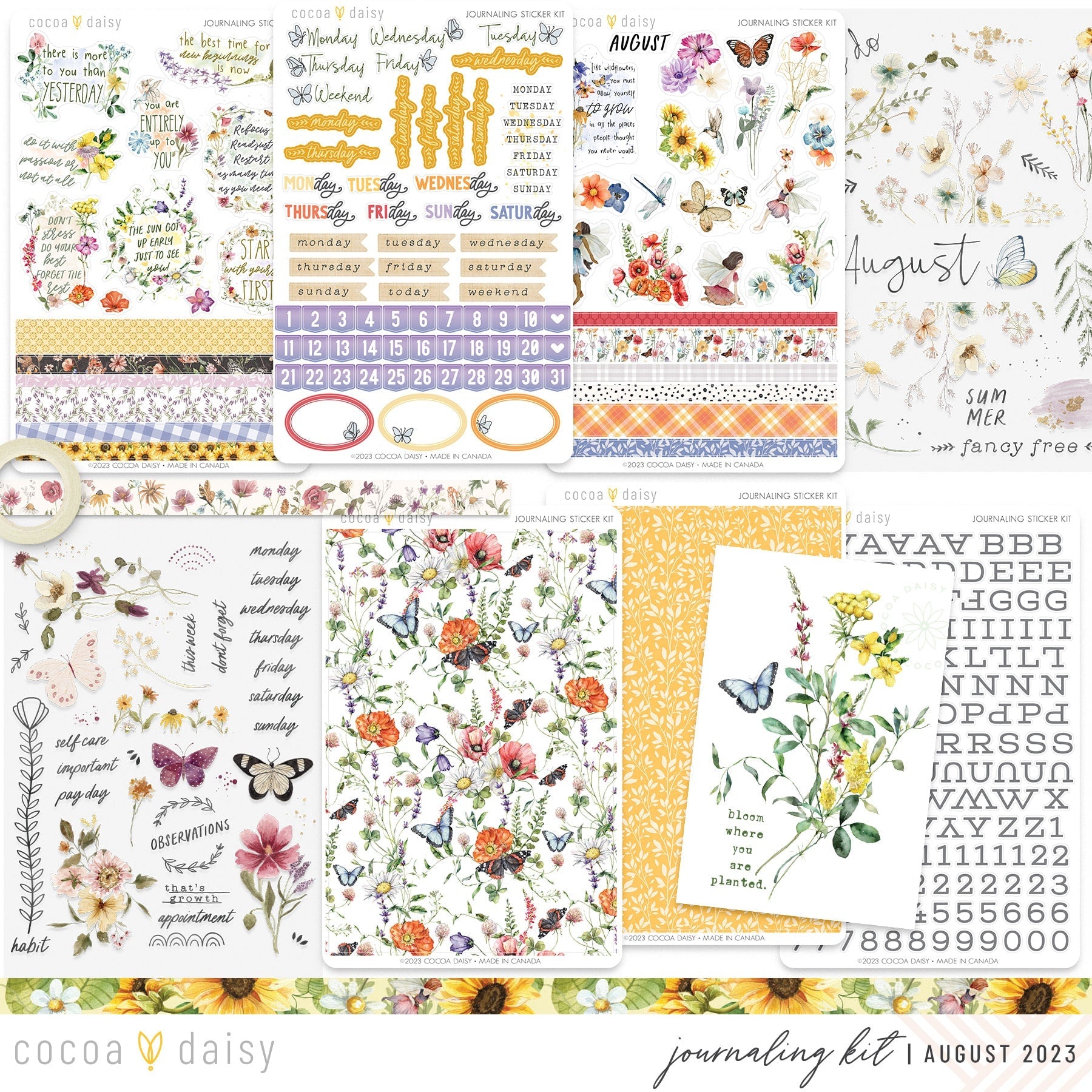 Quiet Meadow Journaling Kit w/assorted rub-ons - August 2023