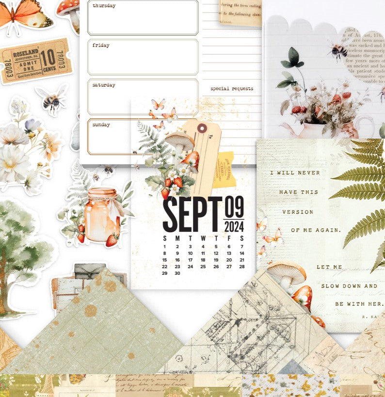 Little Bee Cottage Clear Calendar Card - September 2024