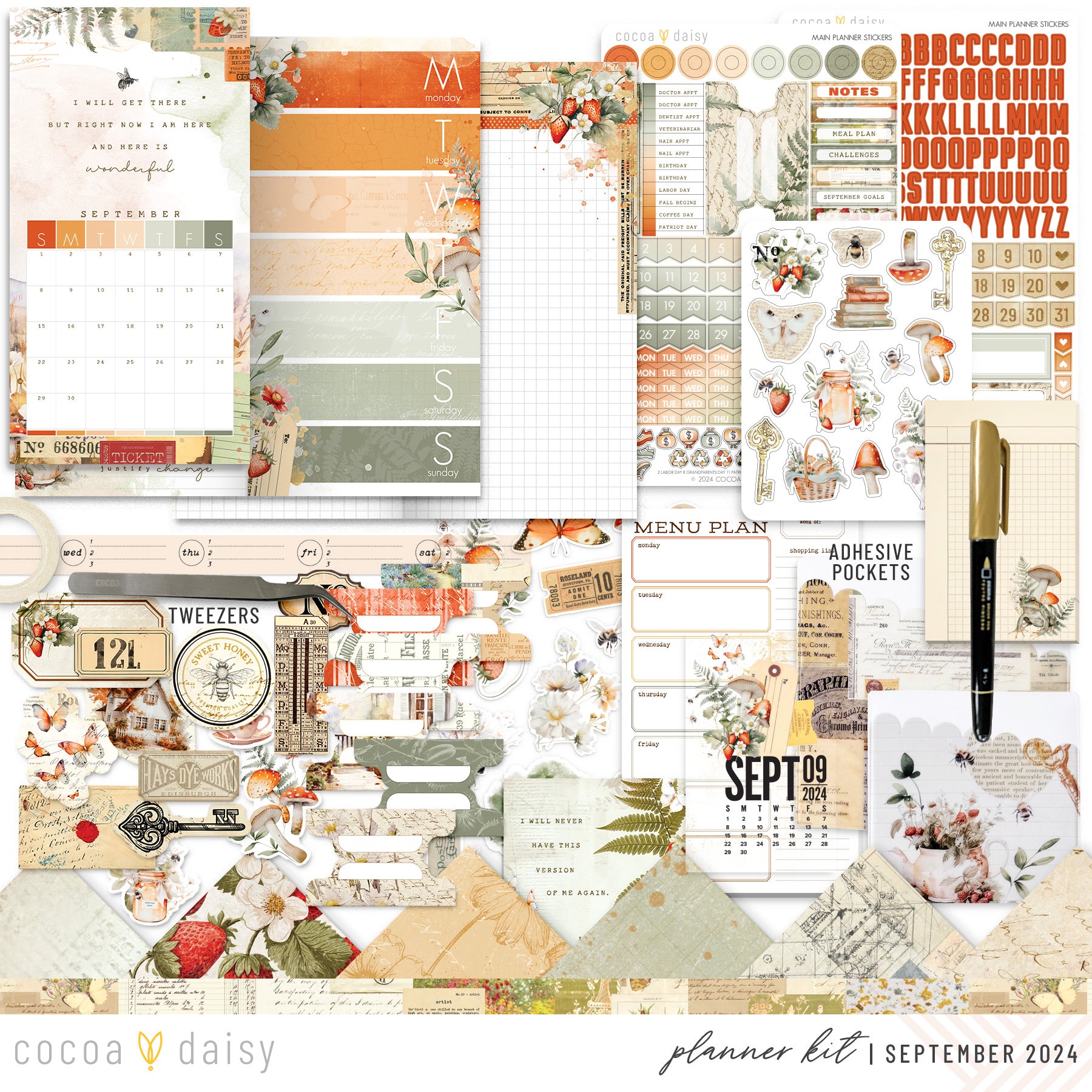 Little Bee Cottage Planner Kit - Choose your insert or notebook September 2024