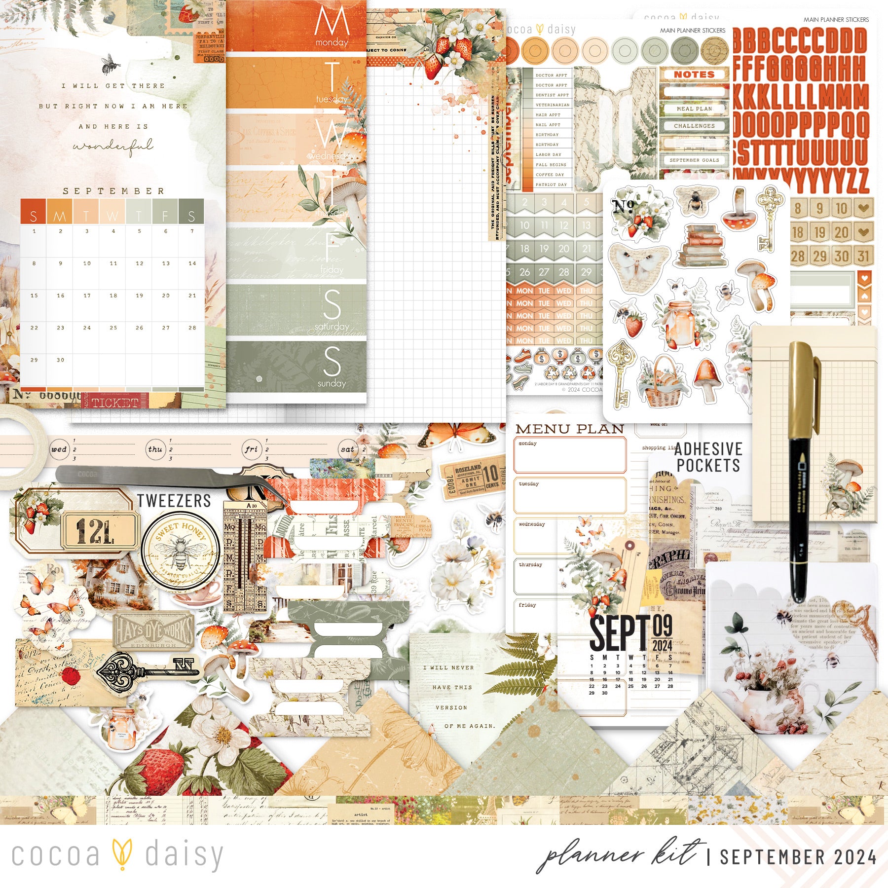 Little Bee Cottage Planner Kit - Choose your insert or notebook September 2024