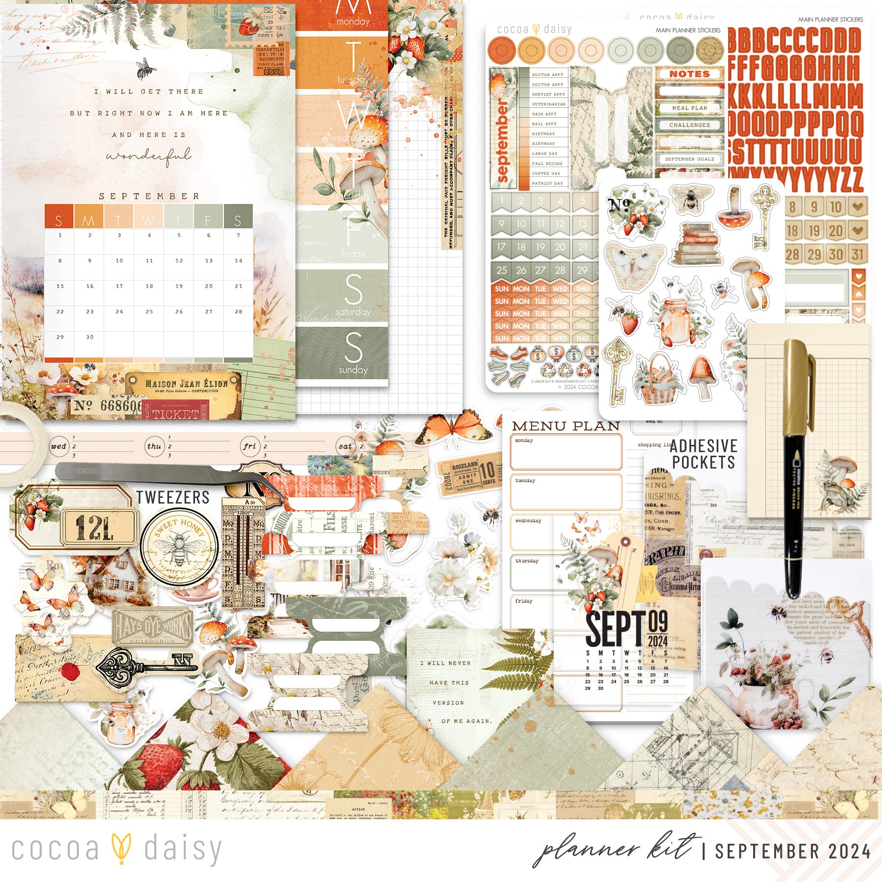 Little Bee Cottage Planner Kit - Choose your insert or notebook September 2024