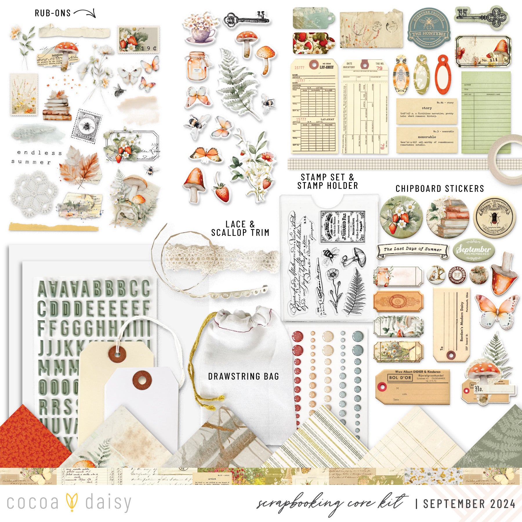 Little Bee Cottage Scrapbooking Kit #2 - No Add Ons - September 2024