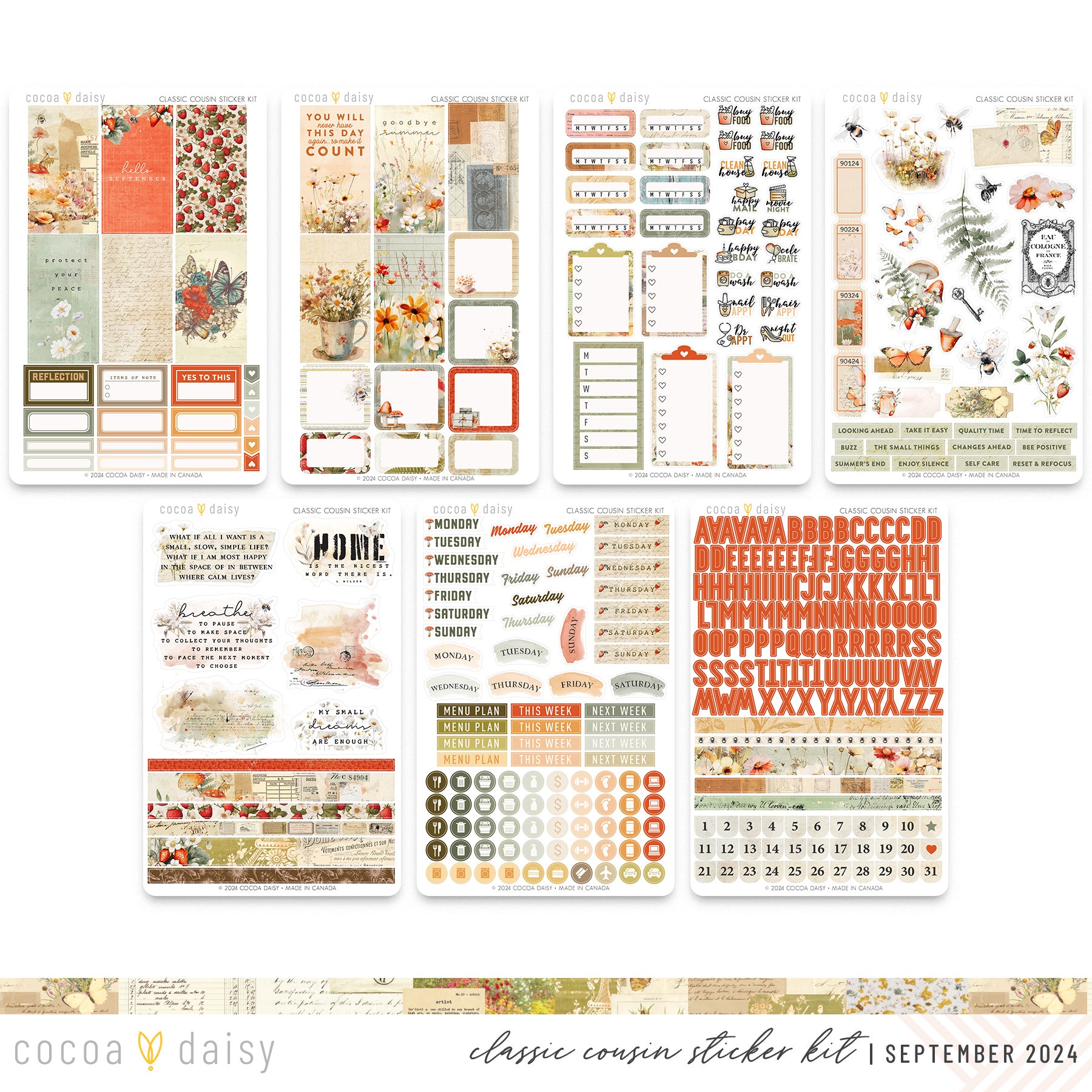 Little Bee Cottage Classic Cousin Sticker Kit - September 2024