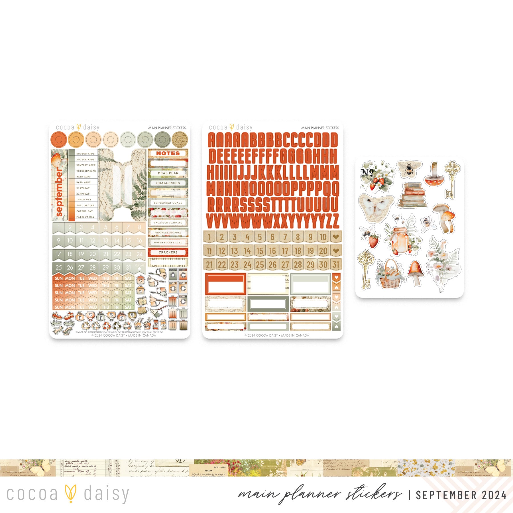 Little Bee Cottage Stickers from Main Planner - September 2024