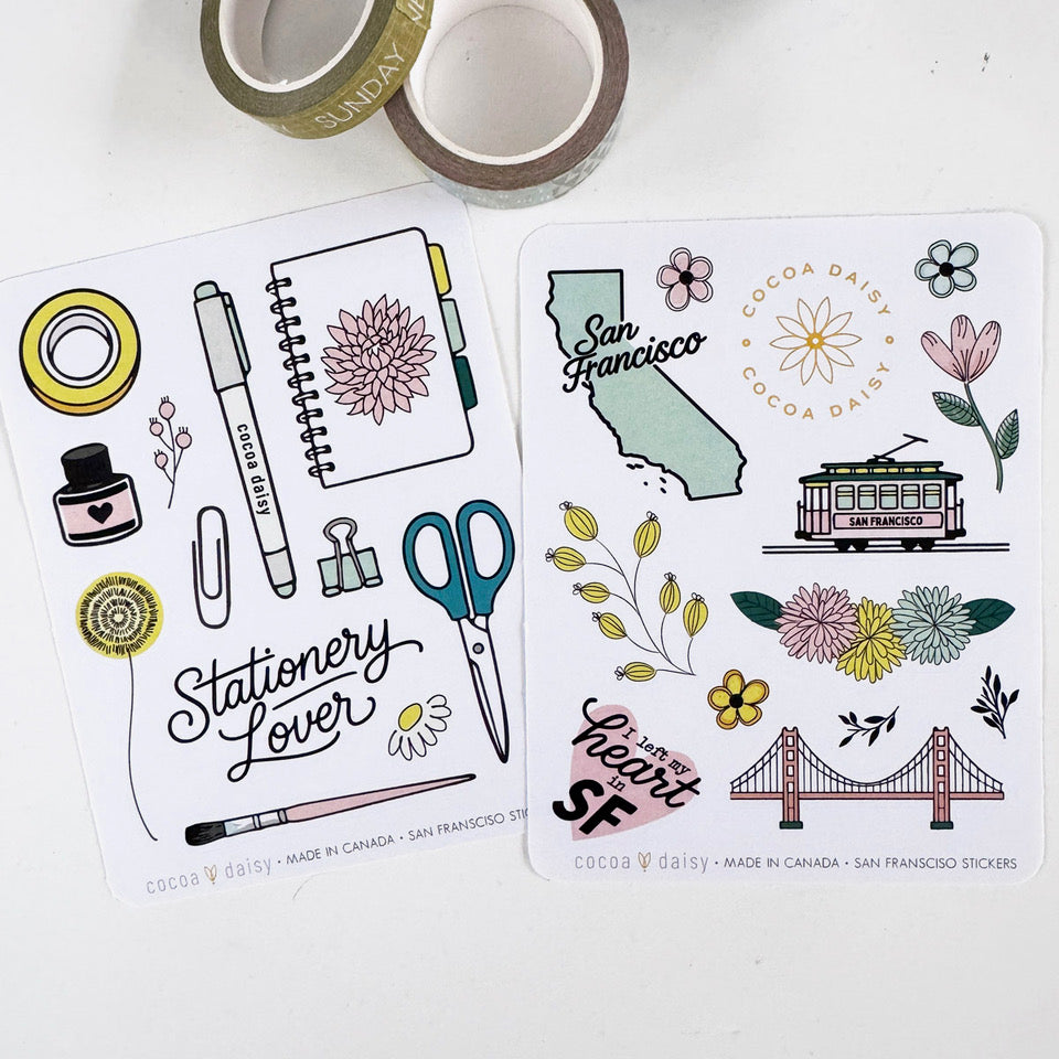 Cocoa Daisy Exclusive "San Francisco Stationery Fest" Sticker Sheets - March 2025