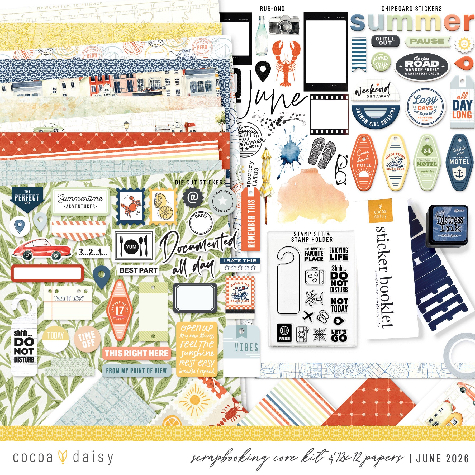 Summer Avenue Scrapbooking Kit - Choose Your Add On - June 2026