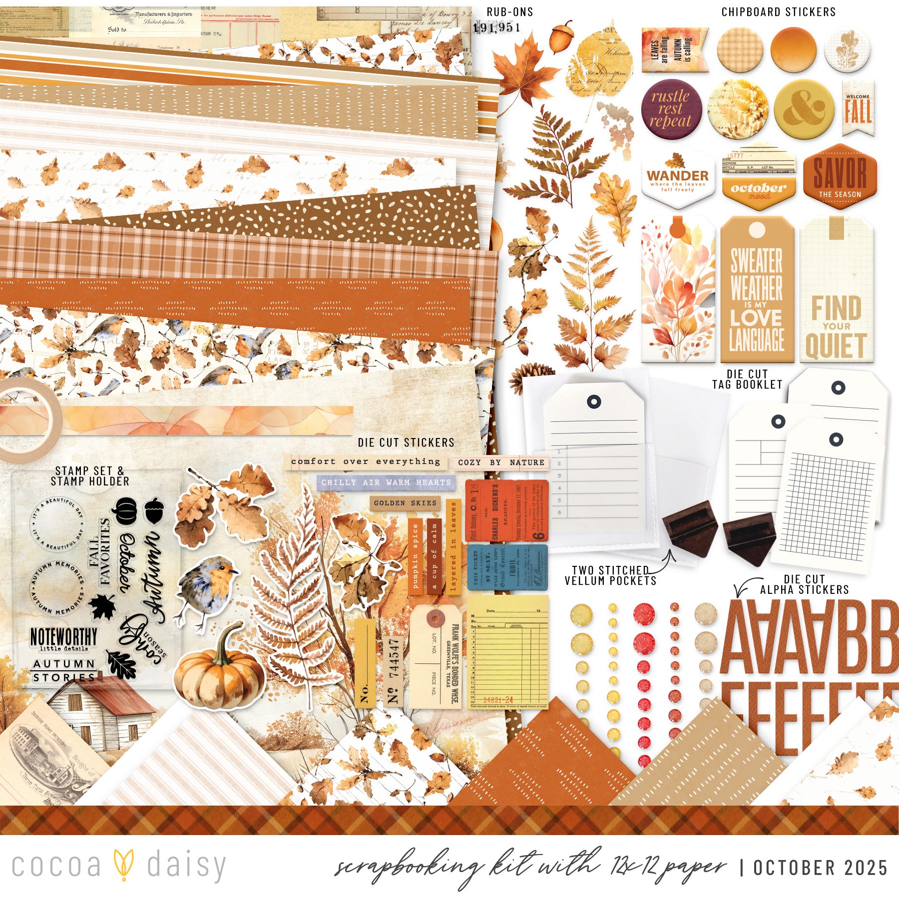 October Glow Scrapbooking Kit - Choose Your Add On - October 2025