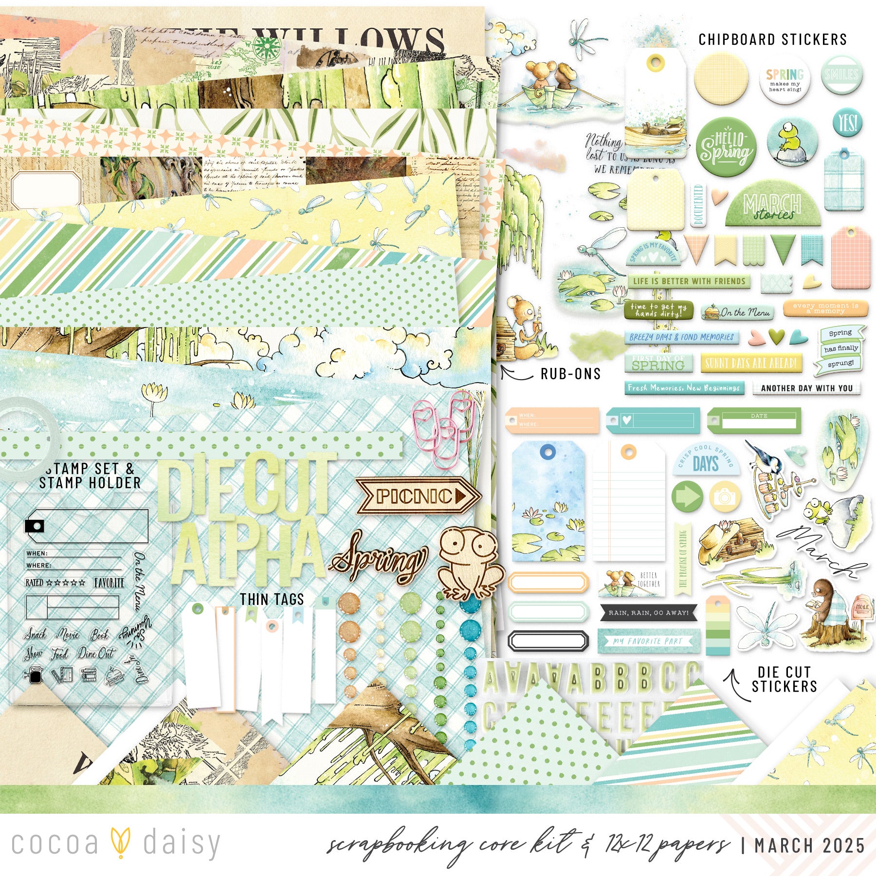 Willows Scrapbooking Kit - Choose Your Add On - March 2025