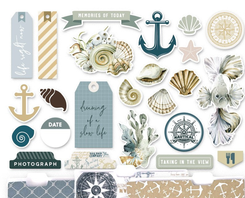 Where The Sea Dreams Die Cuts from the Scrapbooking Kit - July 2025