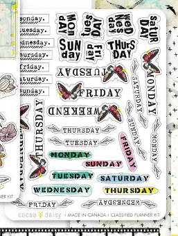 Daily Journal "Days of the Week" Classified Planner Sticker Sheet