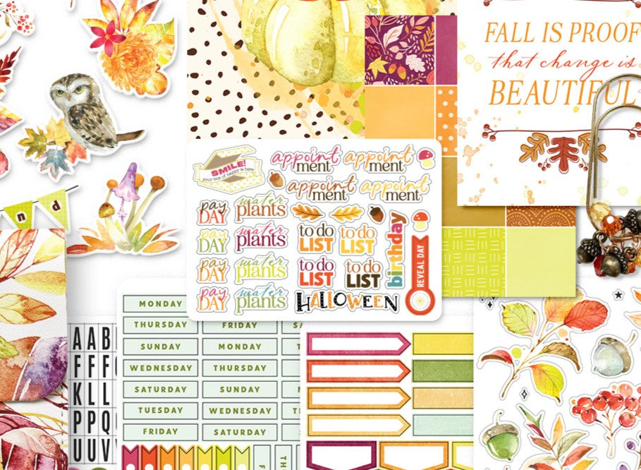 Autumn Whispers SMALL "Routine" Planner Add On Sticker Sheet - October 2023