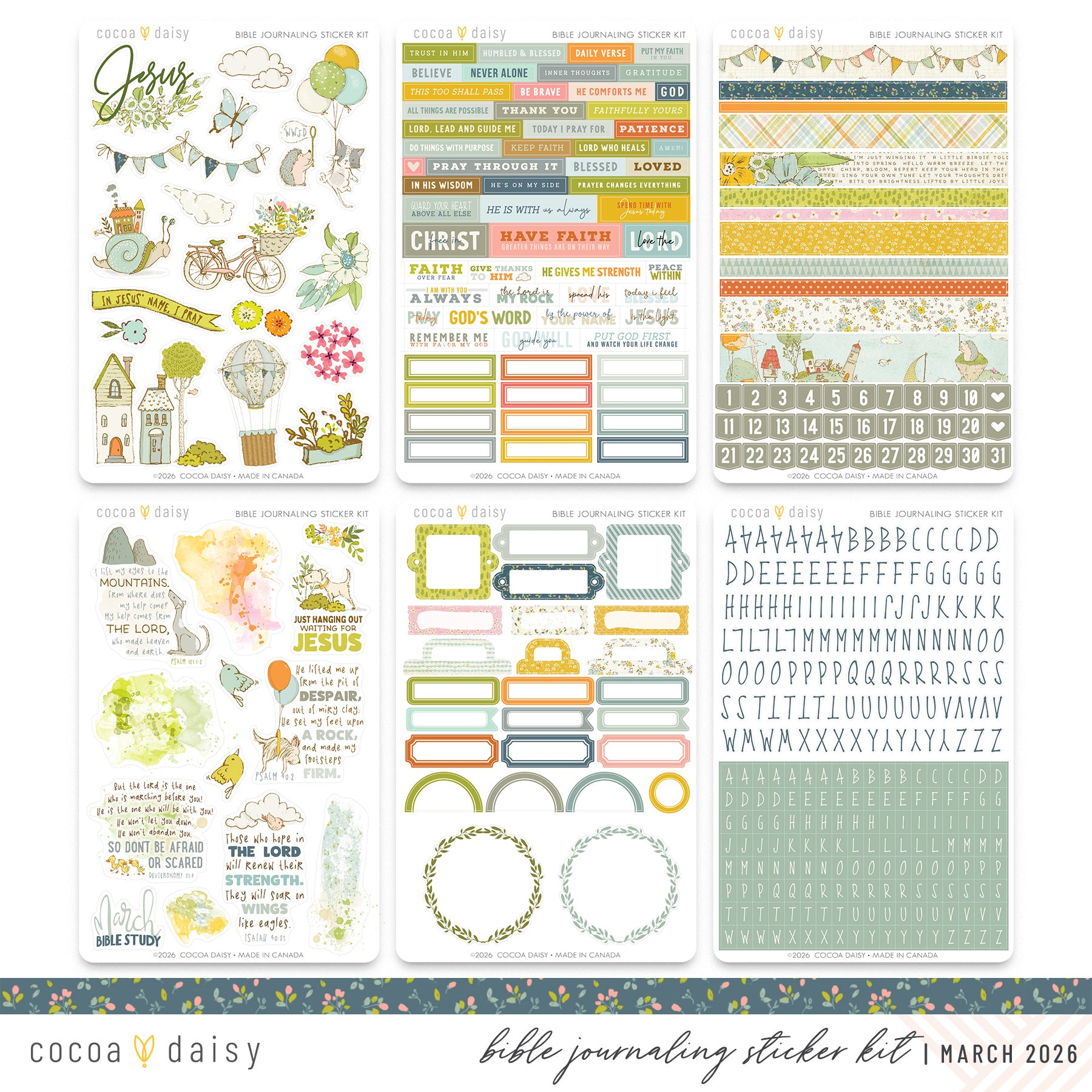 Bible Journaling Sticker Kit - 1 month