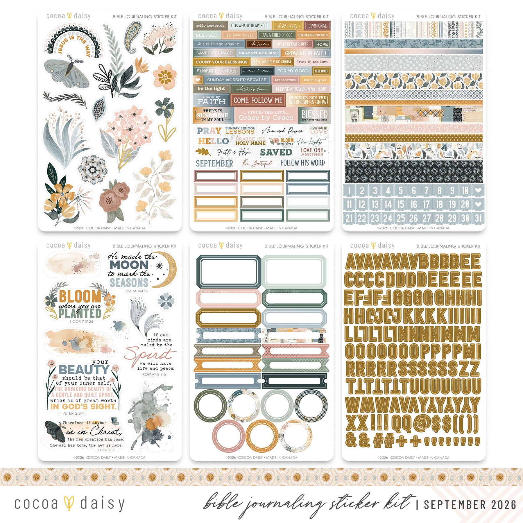 Bible Journaling Sticker Kit - 1 month