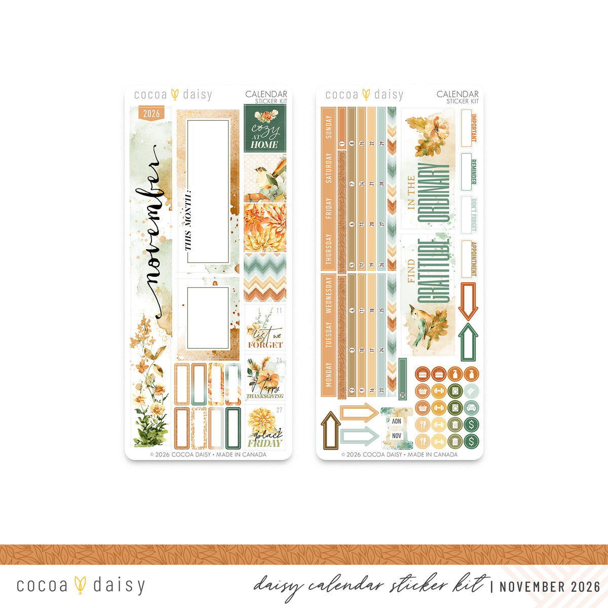 Calendar Stickers Subscription Kit for Daisy Weeks - 1 month