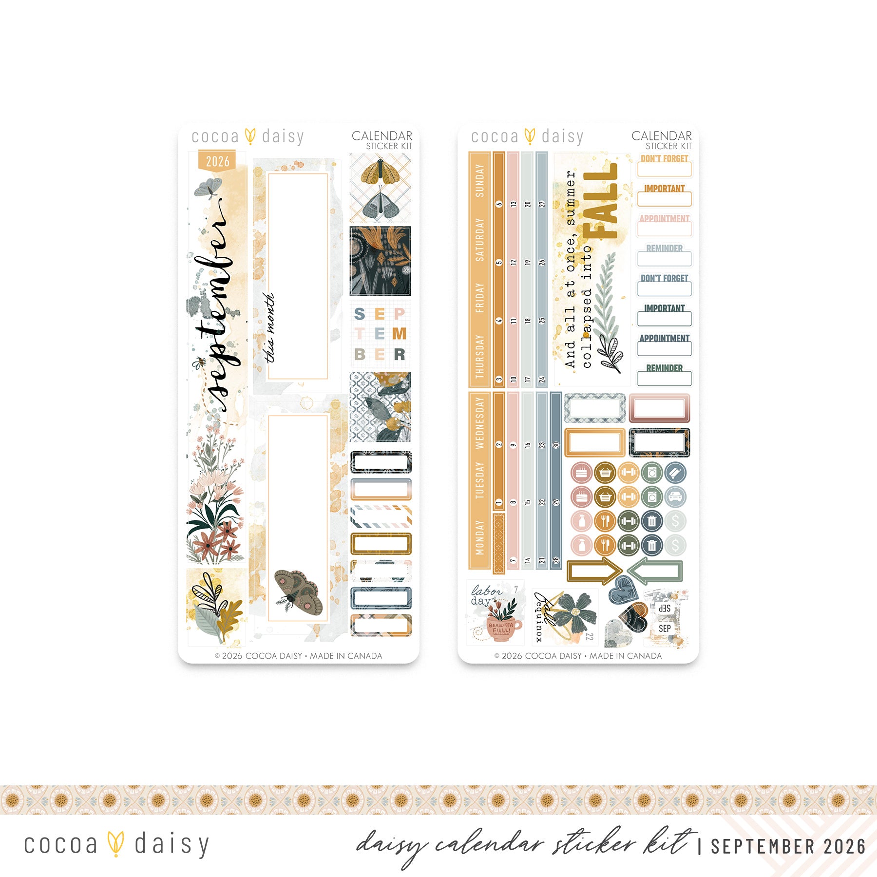 Calendar Stickers Subscription Kit for Daisy Weeks - 1 month