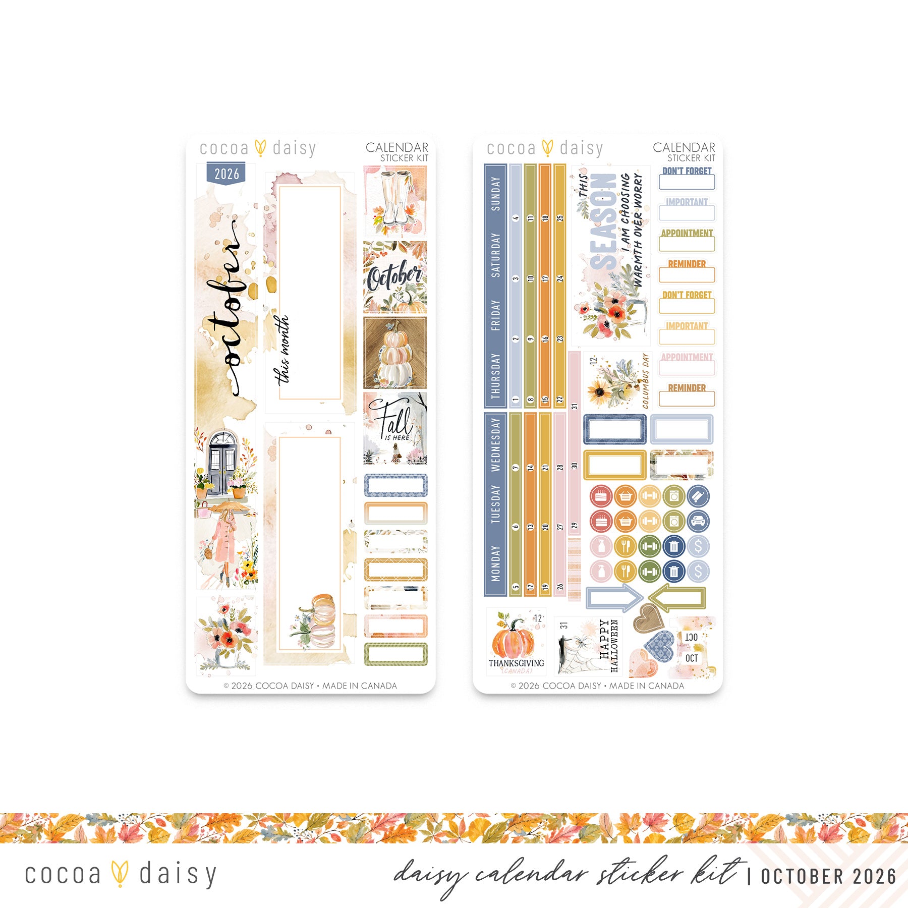 Calendar Stickers Subscription Kit for Daisy Weeks - 1 month