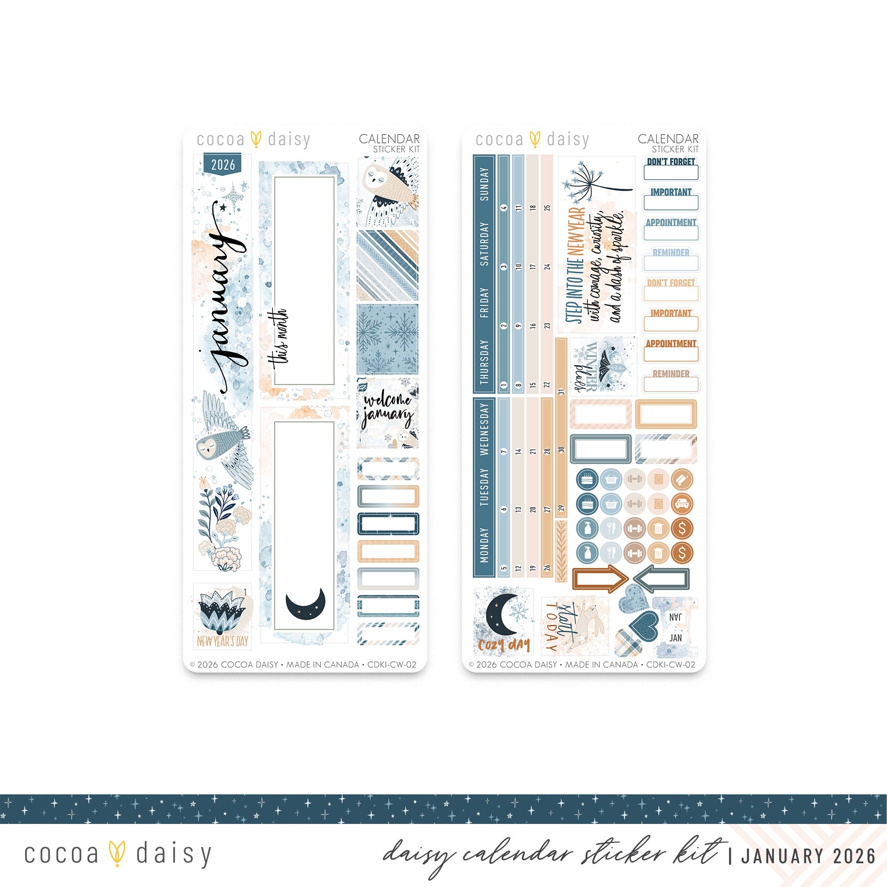 Calendar Stickers Subscription Kit for Daisy Weeks - 1 month