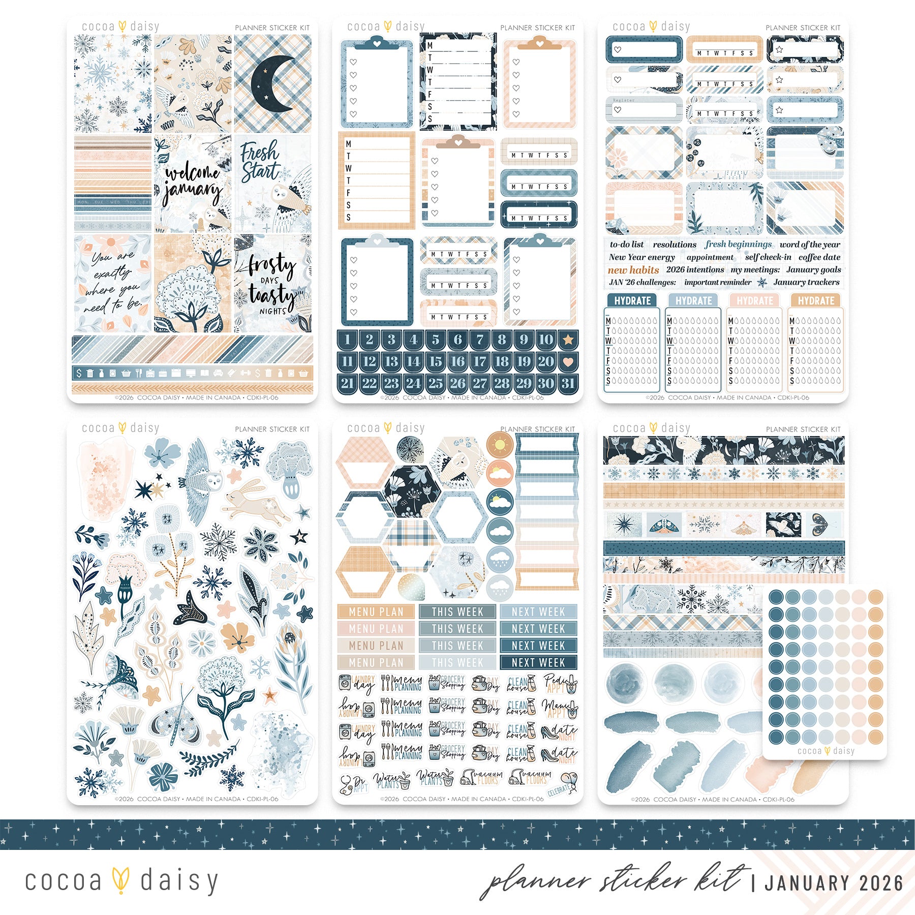 Wisdom Sticker Wisdom And Wonder Planner Stickers - January 2026 – Cocoa Daisy