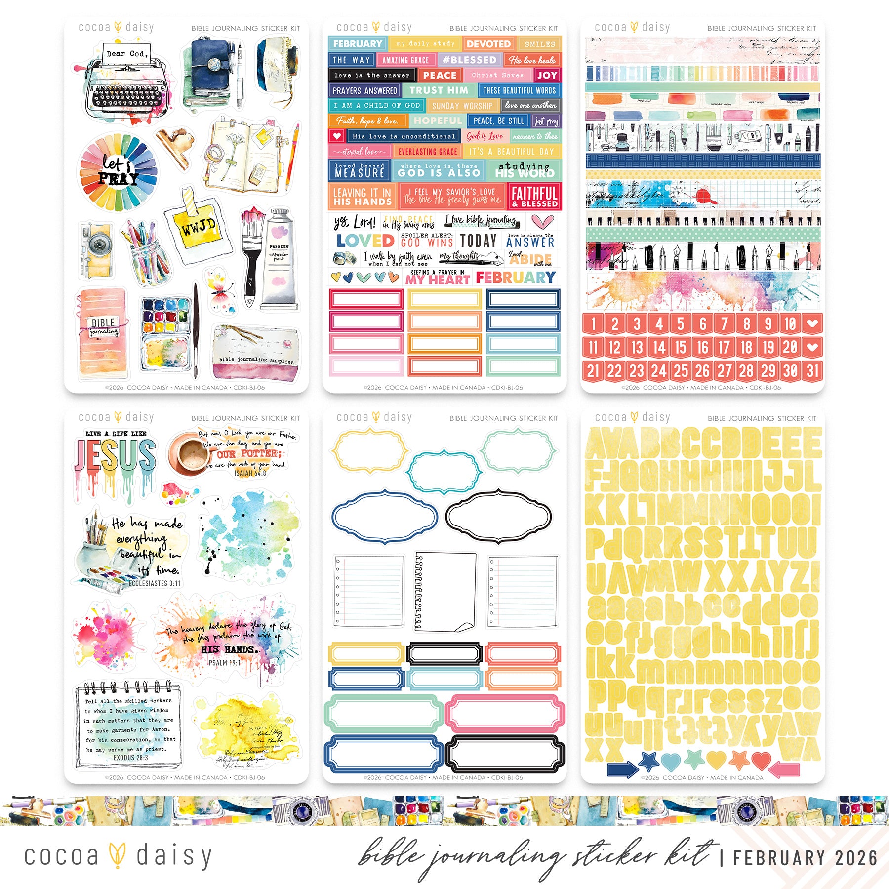 Bible Journaling Sticker Kit - 1 month