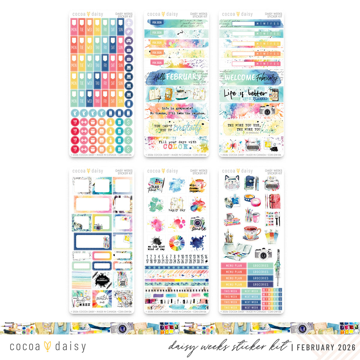 One Week Process Sticker Inklings Daisy Weeks Sticker - February 2026 – Cocoa Daisy