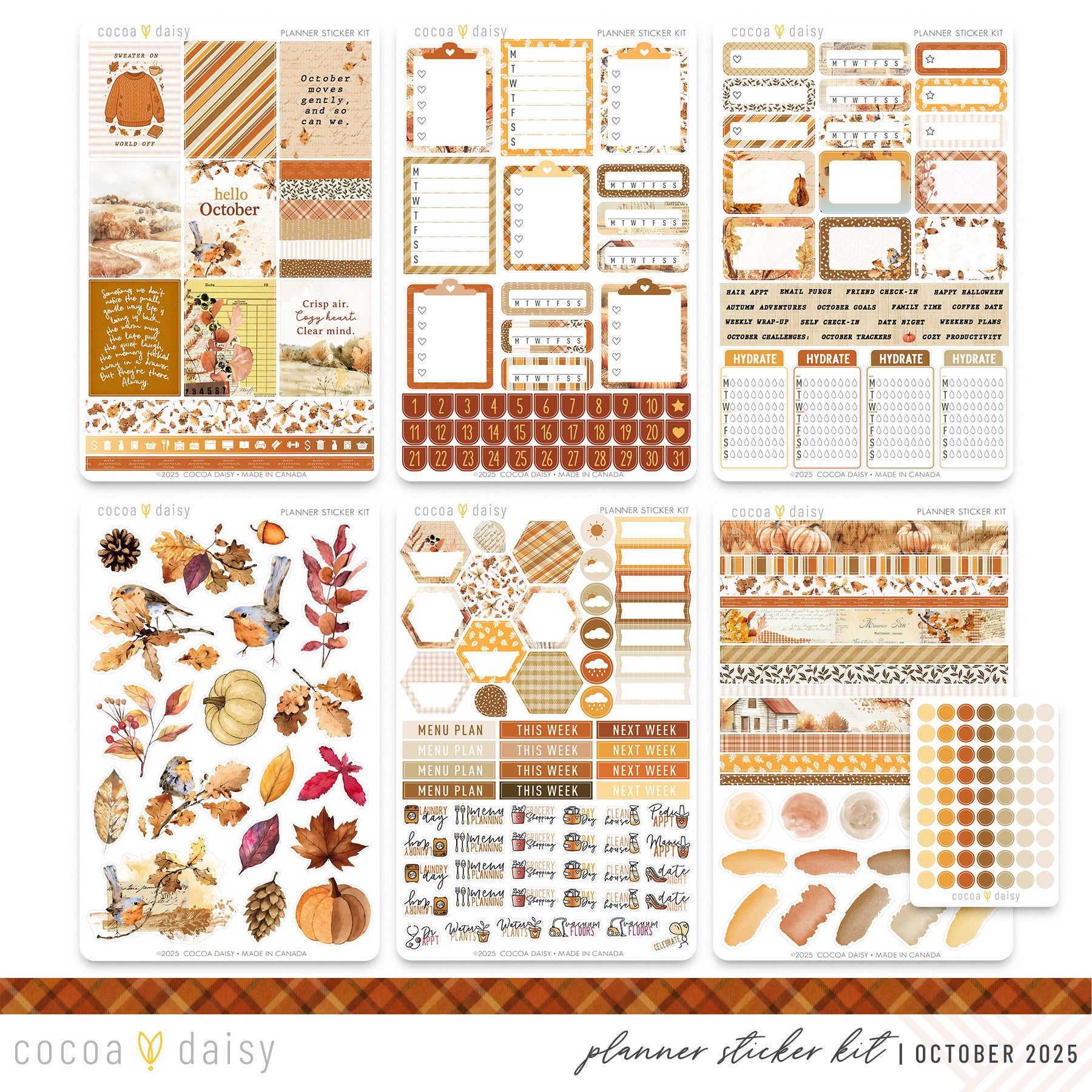 October Glow Planner Stickers - October 2025