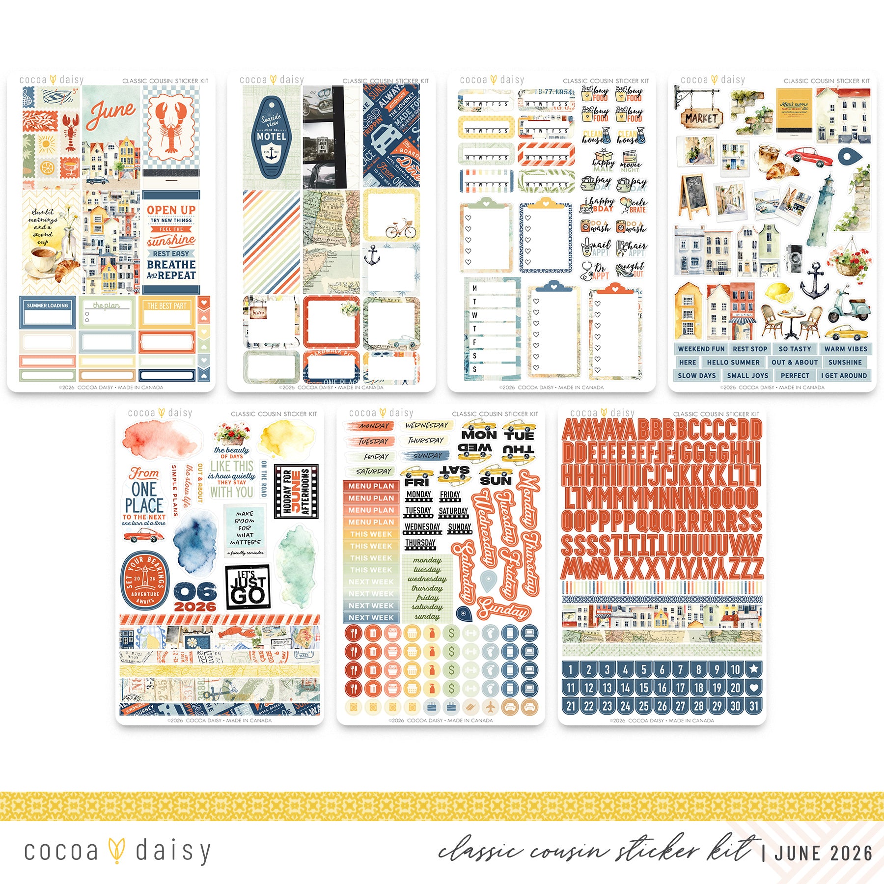 Summer Avenue Classic Cousin Sticker Kit - June 2026