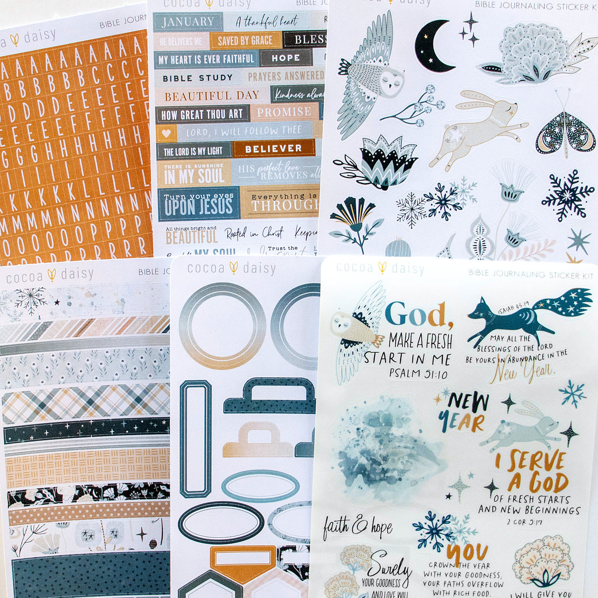 Wisdom Sticker Wisdom And Wonder Bible Journaling Sticker Kit - January 2026 – Cocoa Daisy