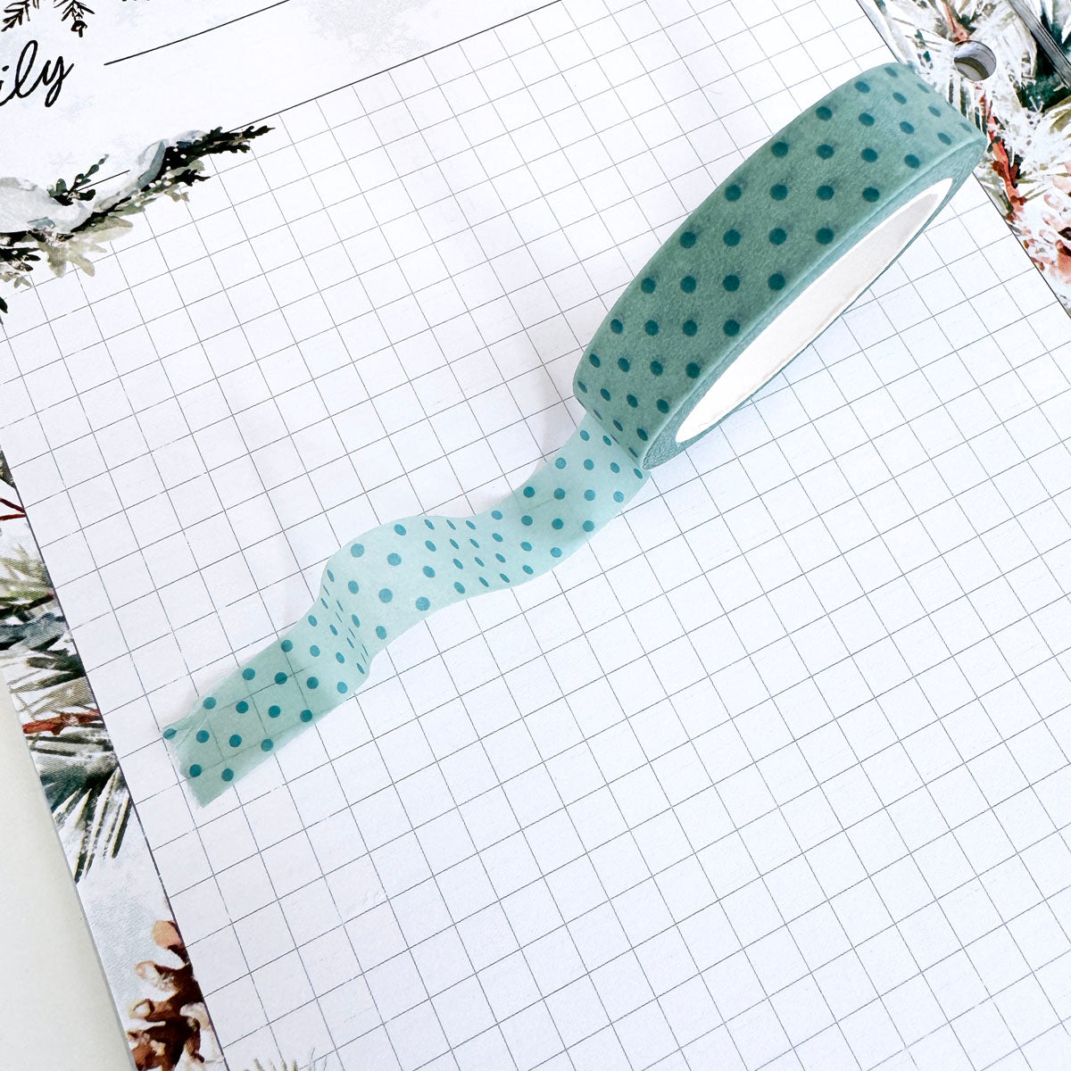 Cedar & Snow "Blue Polka Dot" Washi from the Deluxe Journaling Kit - December 2024