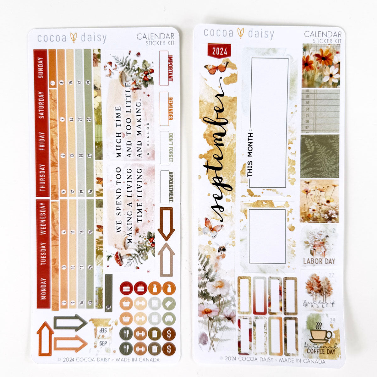 Little Bee Cottage Calendar Stickers for Daisy Weeks September 2024