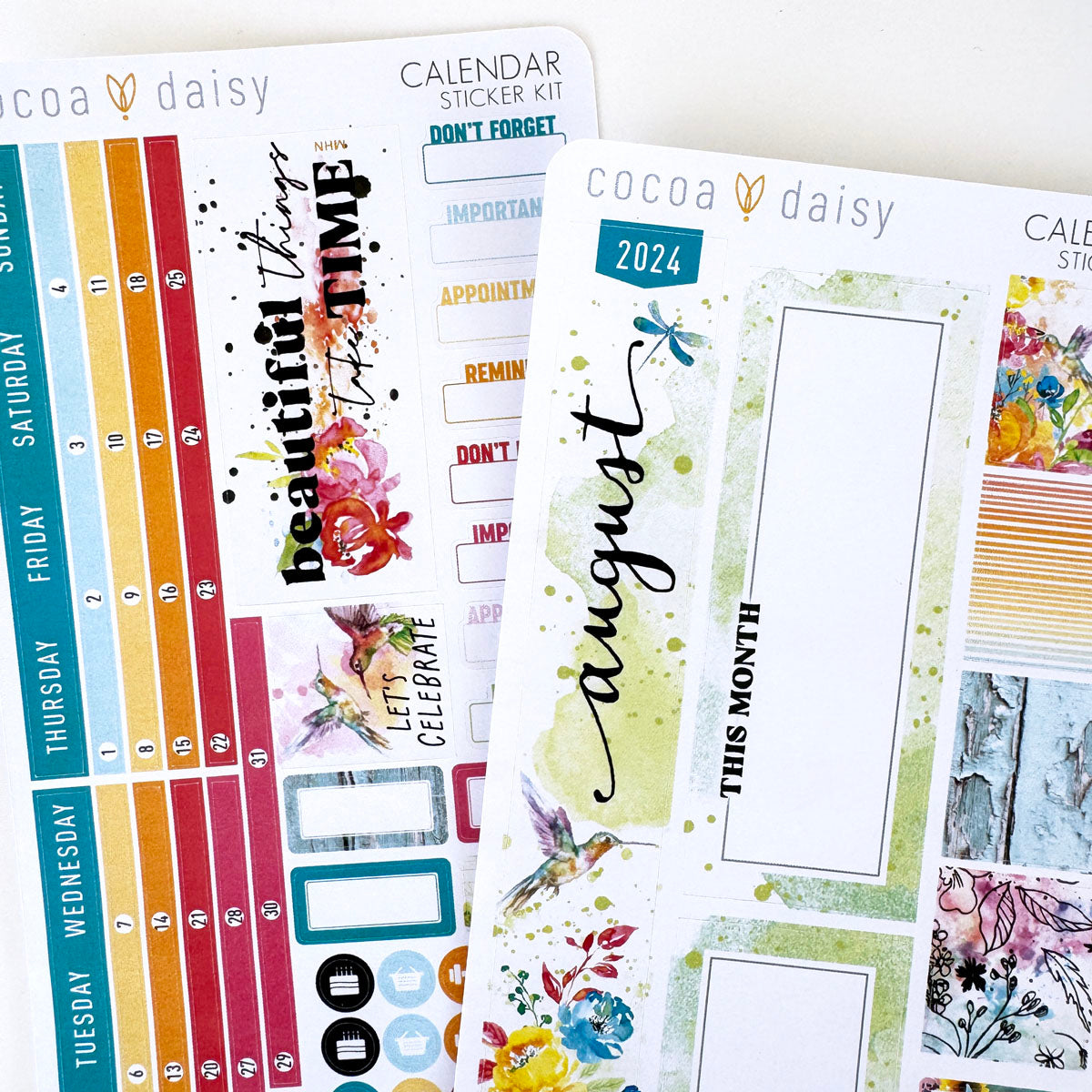 Sun-drenched Calendar Stickers for Daisy Weeks August 2024