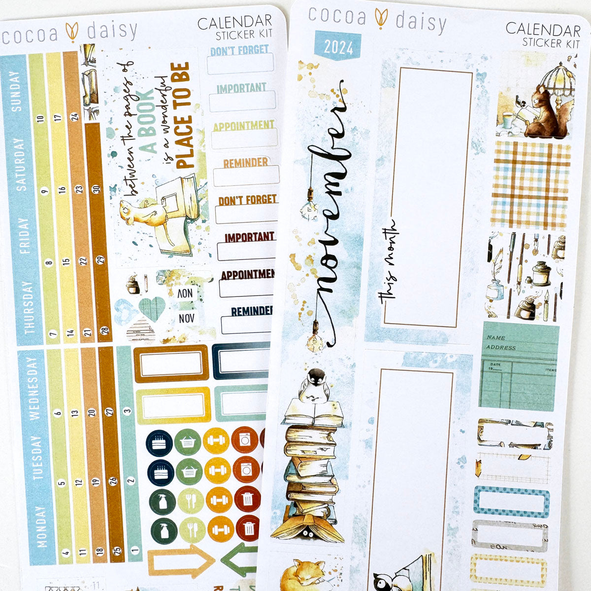 Chapters Calendar Stickers for Daisy Weeks November 2024