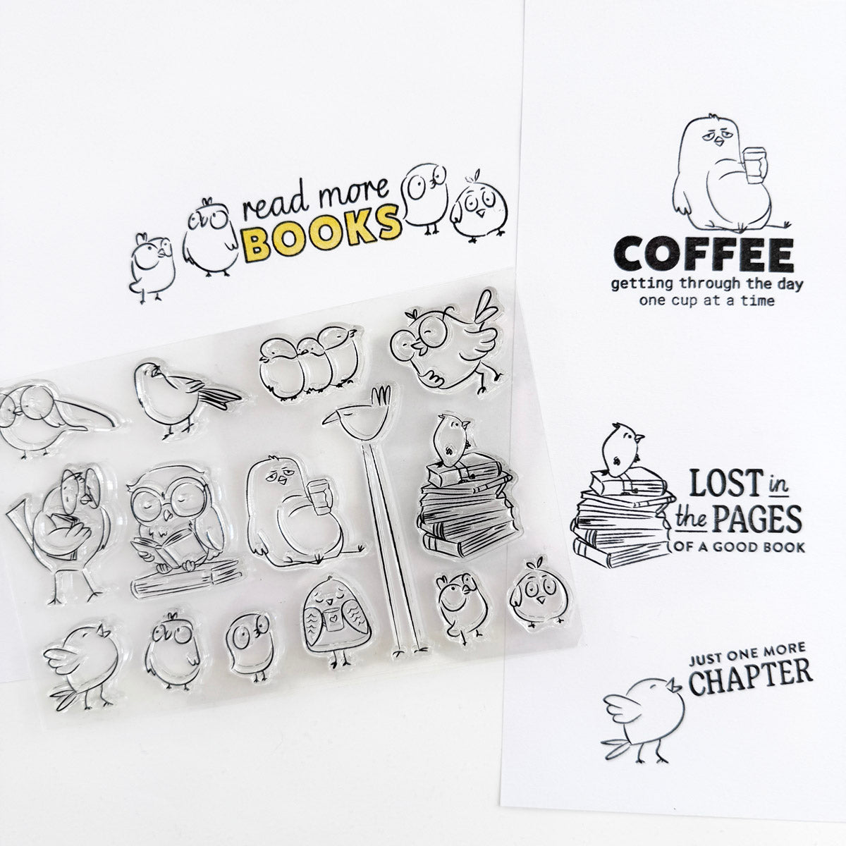 Booked For Spring "Chirp Chapter Club" Bonus 4x6 Stamp Set - April 2026