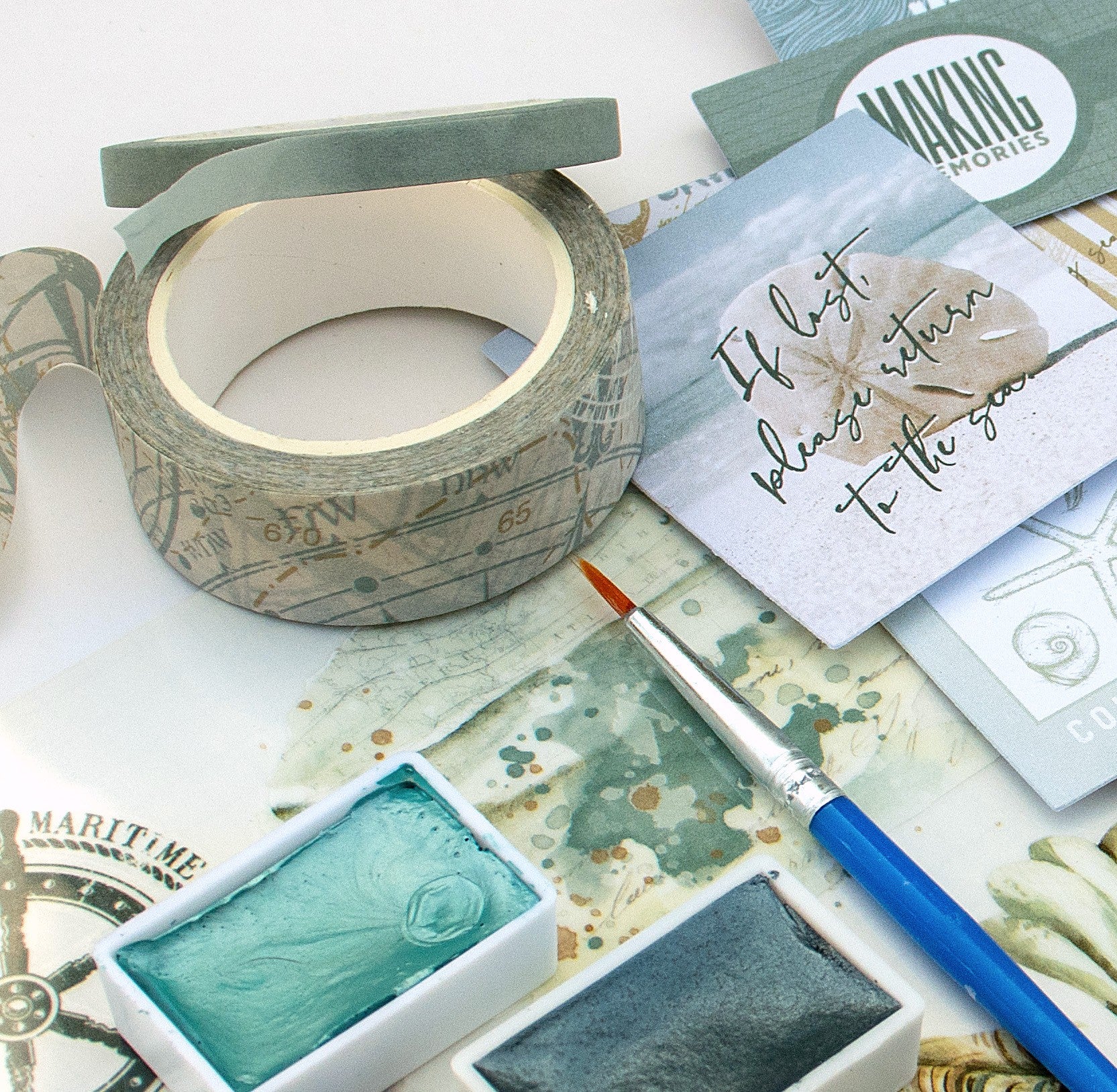 Where The Sea Dreams "Compass" Regular 15mm Washi from the Creative Kit - July 2025