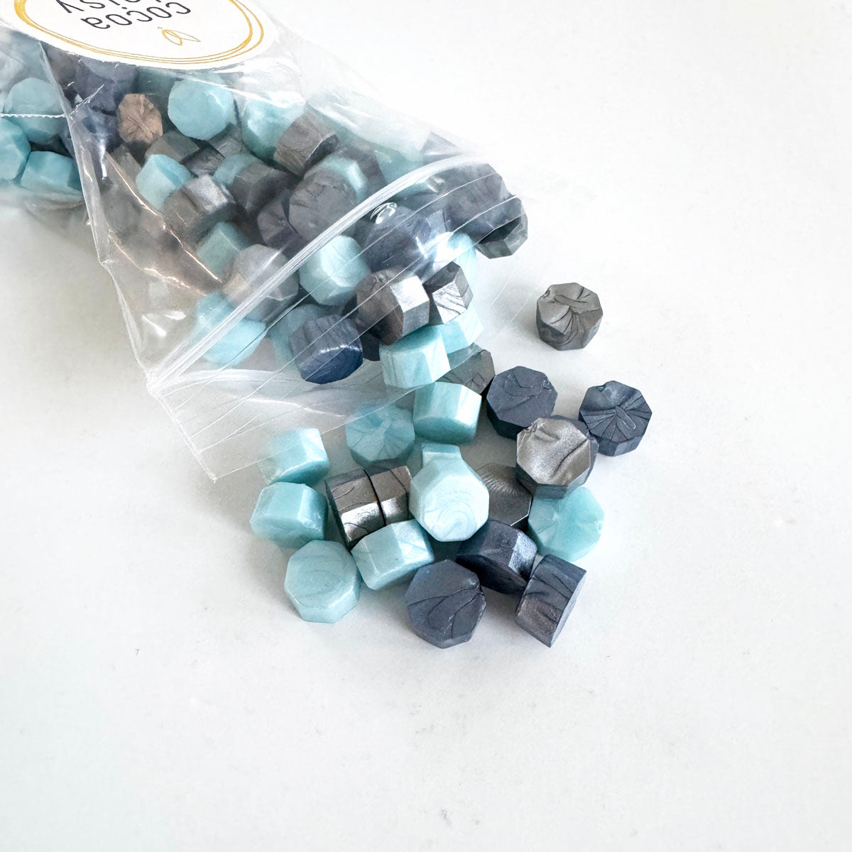 Wax Seal Beads - Ice Blue