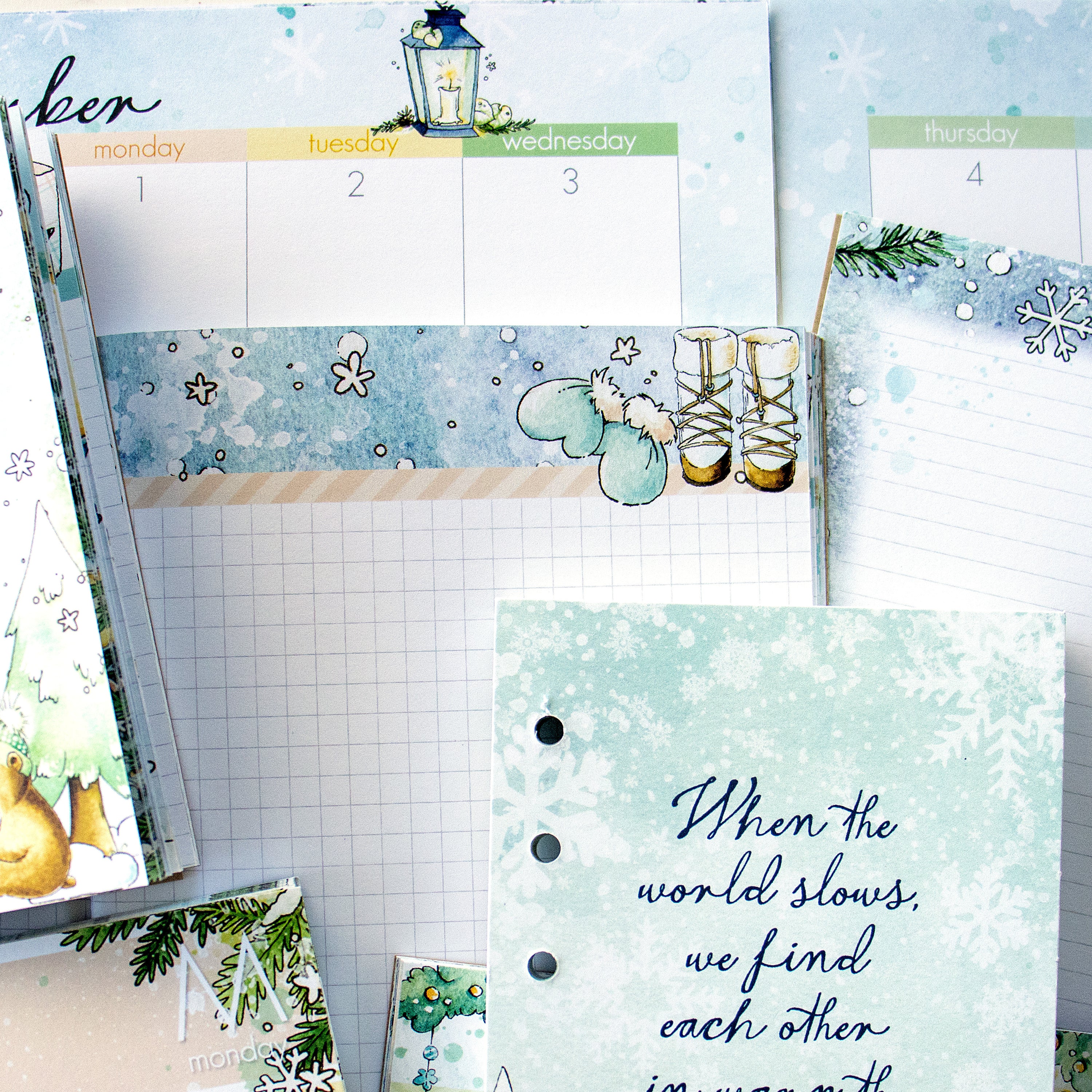 Snow Day Society Inserts or notebook Only - Choose your size - December 2025