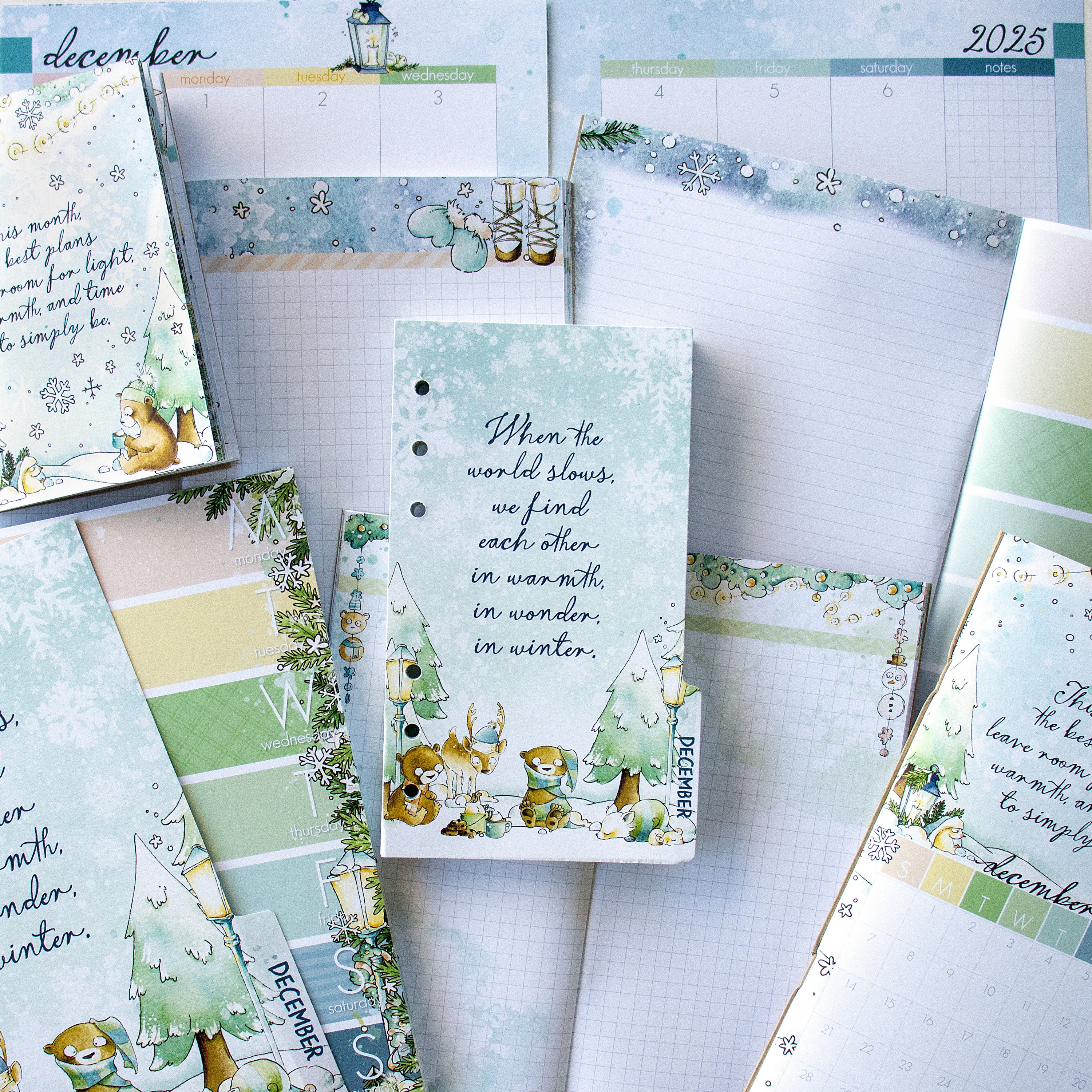 Snow Day Society Inserts or notebook Only - Choose your size - December 2025