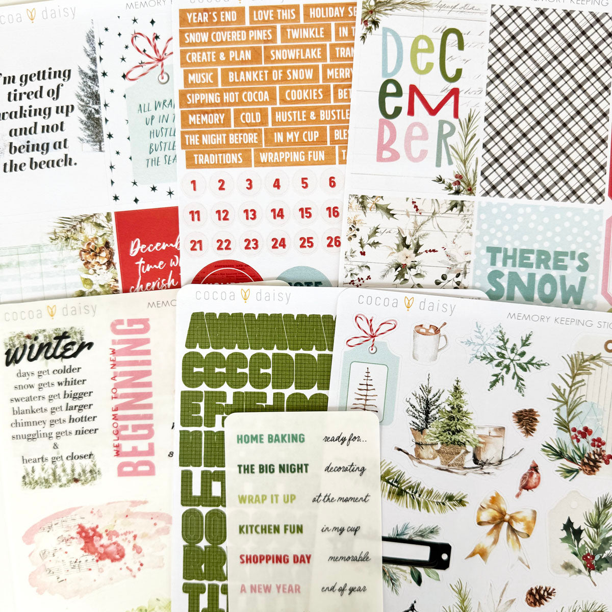 Cedar & Snow Memory Keeping Sticker Kit - December 2024