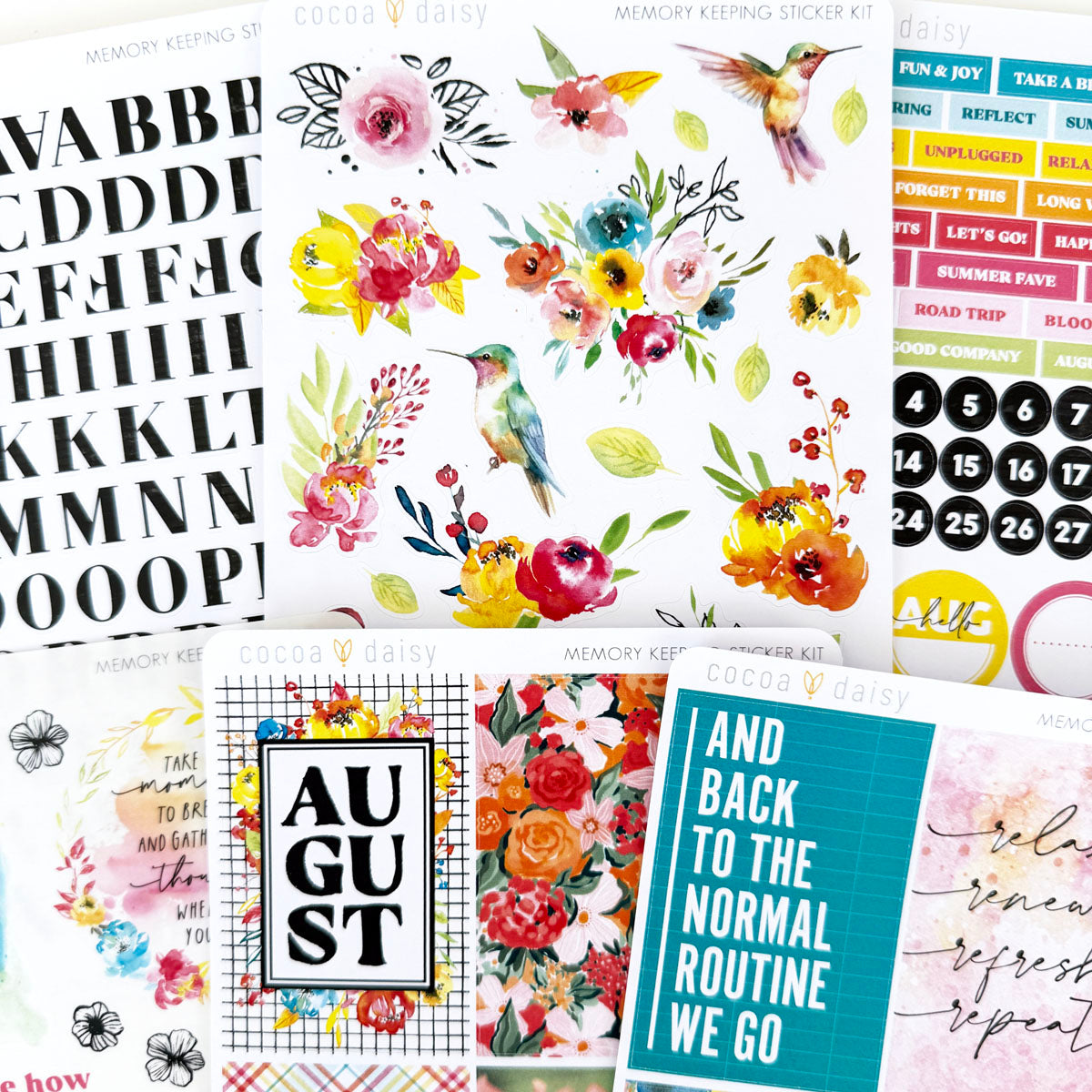 Sun-drenched Memory Keeping Sticker Kit August 2024 – Cocoa Daisy