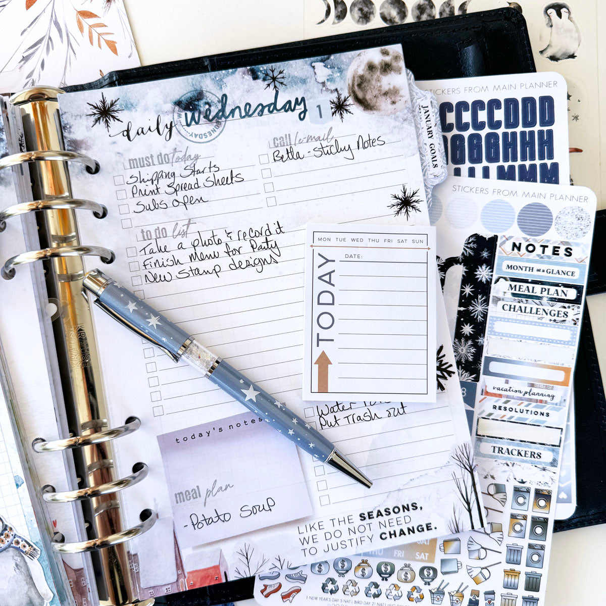 Nordic Nights Planner Kit - Choose your insert or notebook - January 2025