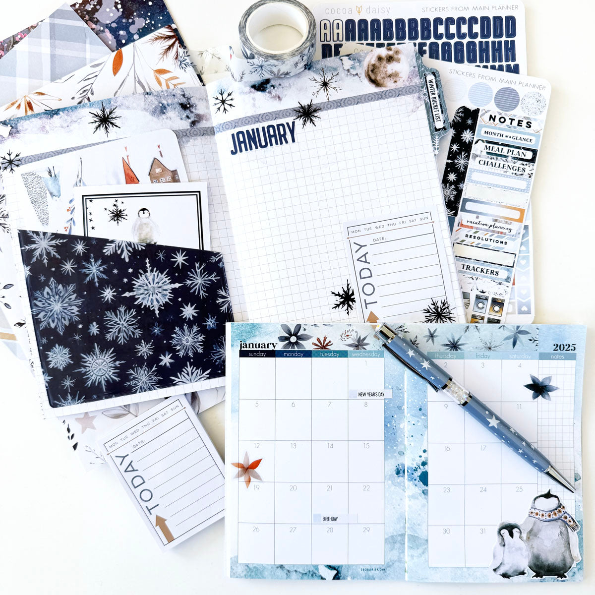 Nordic Nights Planner Kit - Choose your insert or notebook - January 2025