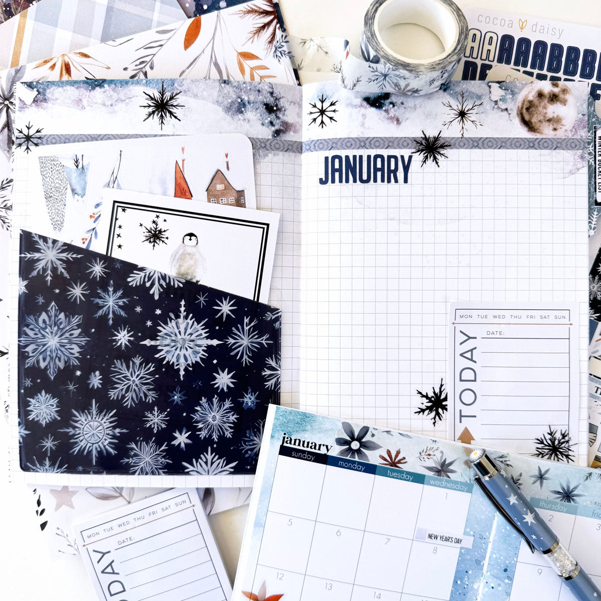 Nordic Nights Planner Kit - Choose your insert or notebook - January 2025