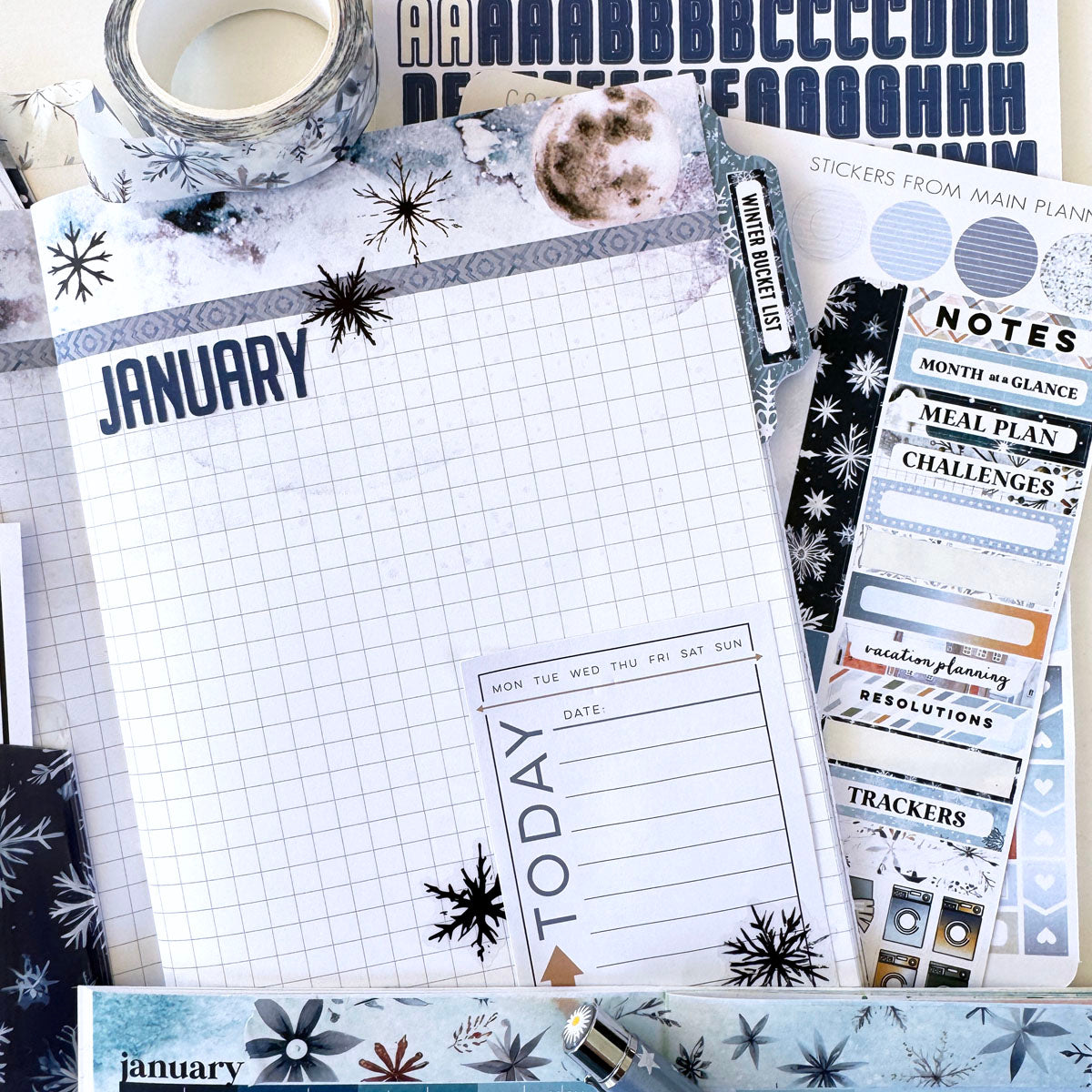 Nordic Nights Planner Kit - Choose your insert or notebook - January 2025