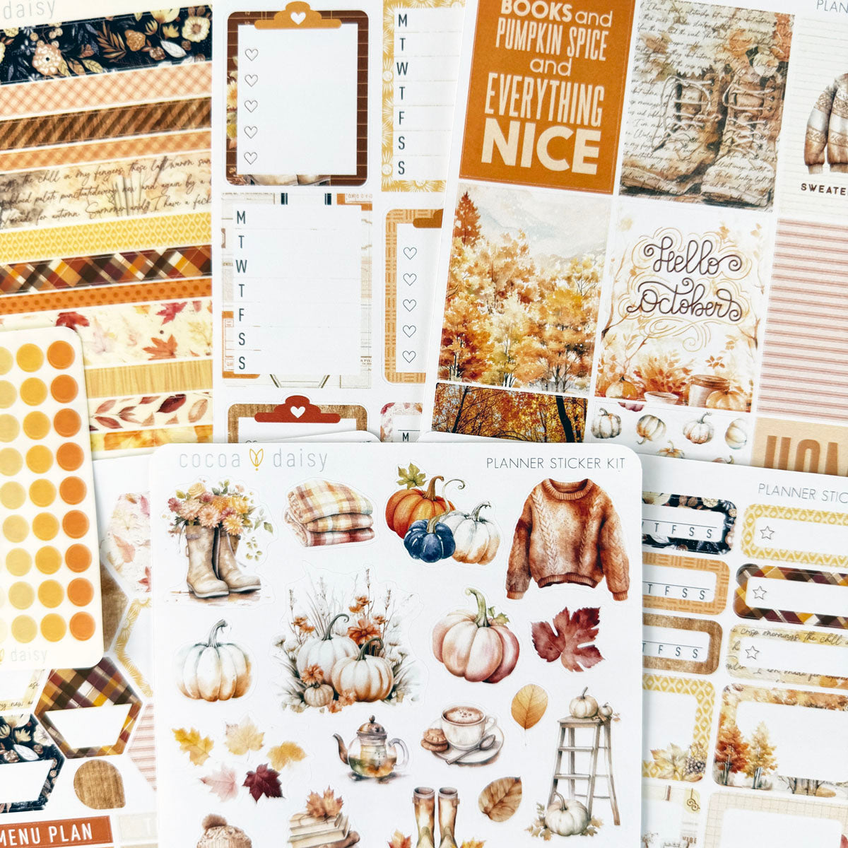 Cozy Season Planner Stickers October 2024