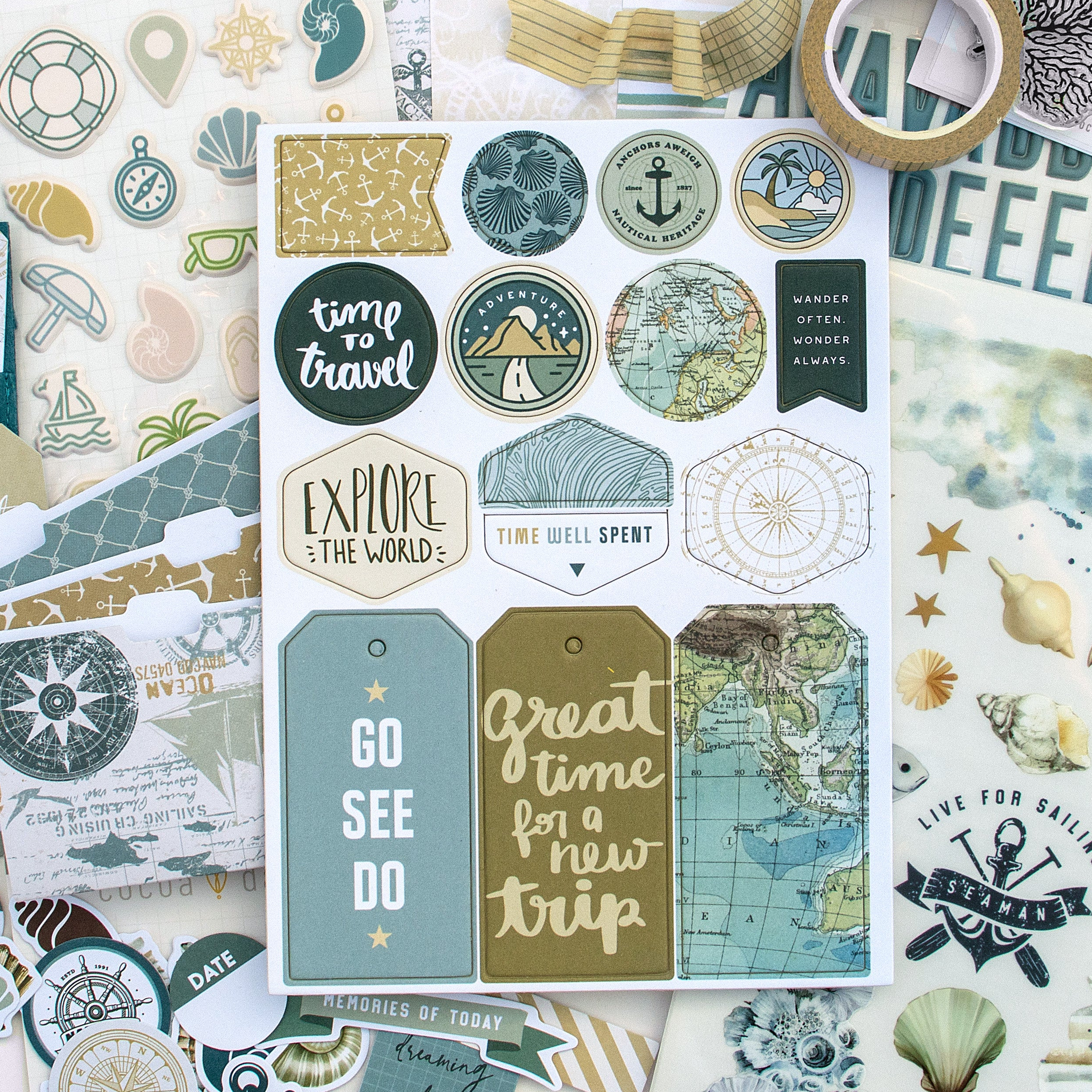 Where The Sea Dreams Chipboard from the Scrapbooking Kit - July 2025