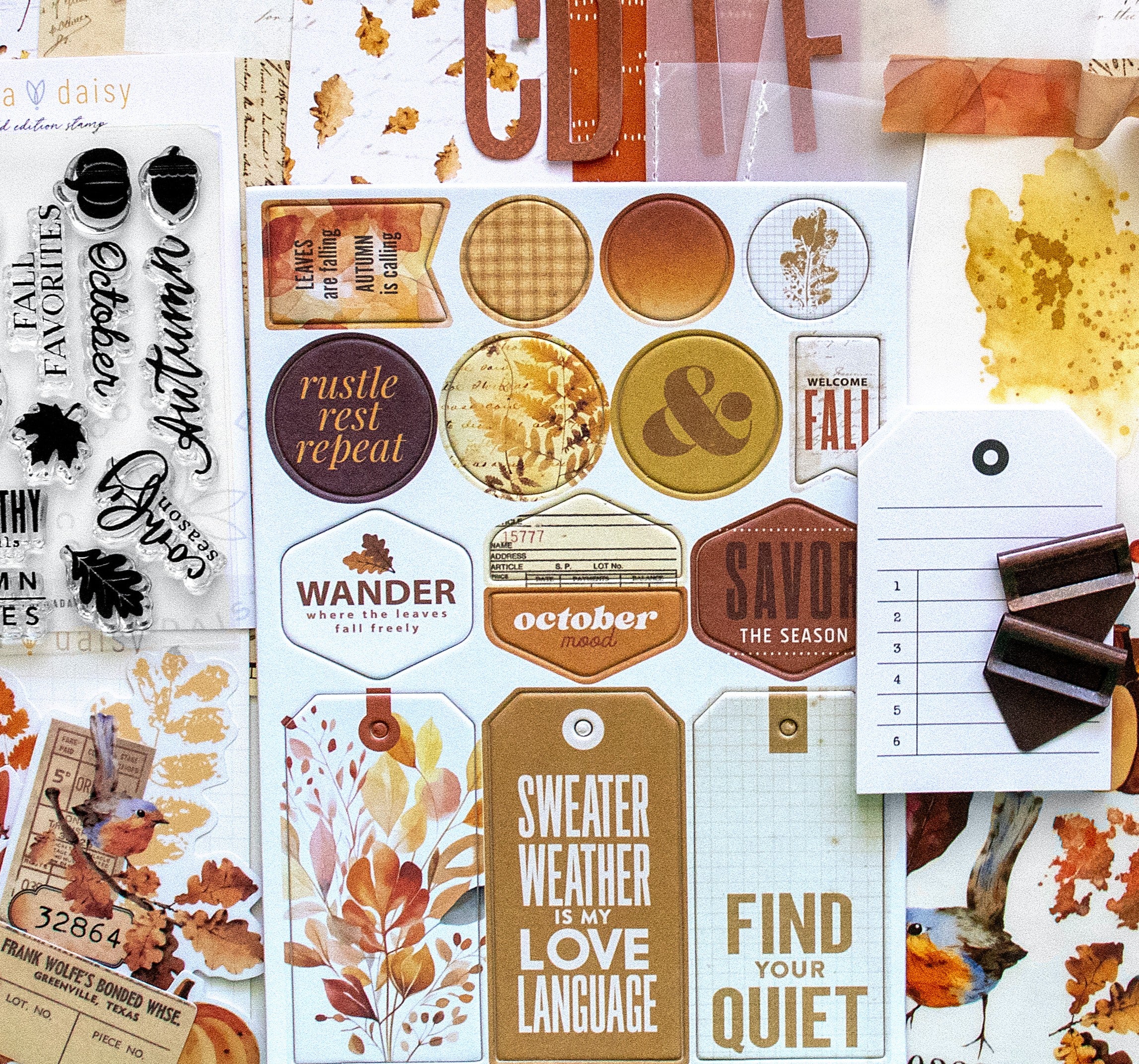 October Glow Chipboard from the Scrapbooking Kit - October 2025